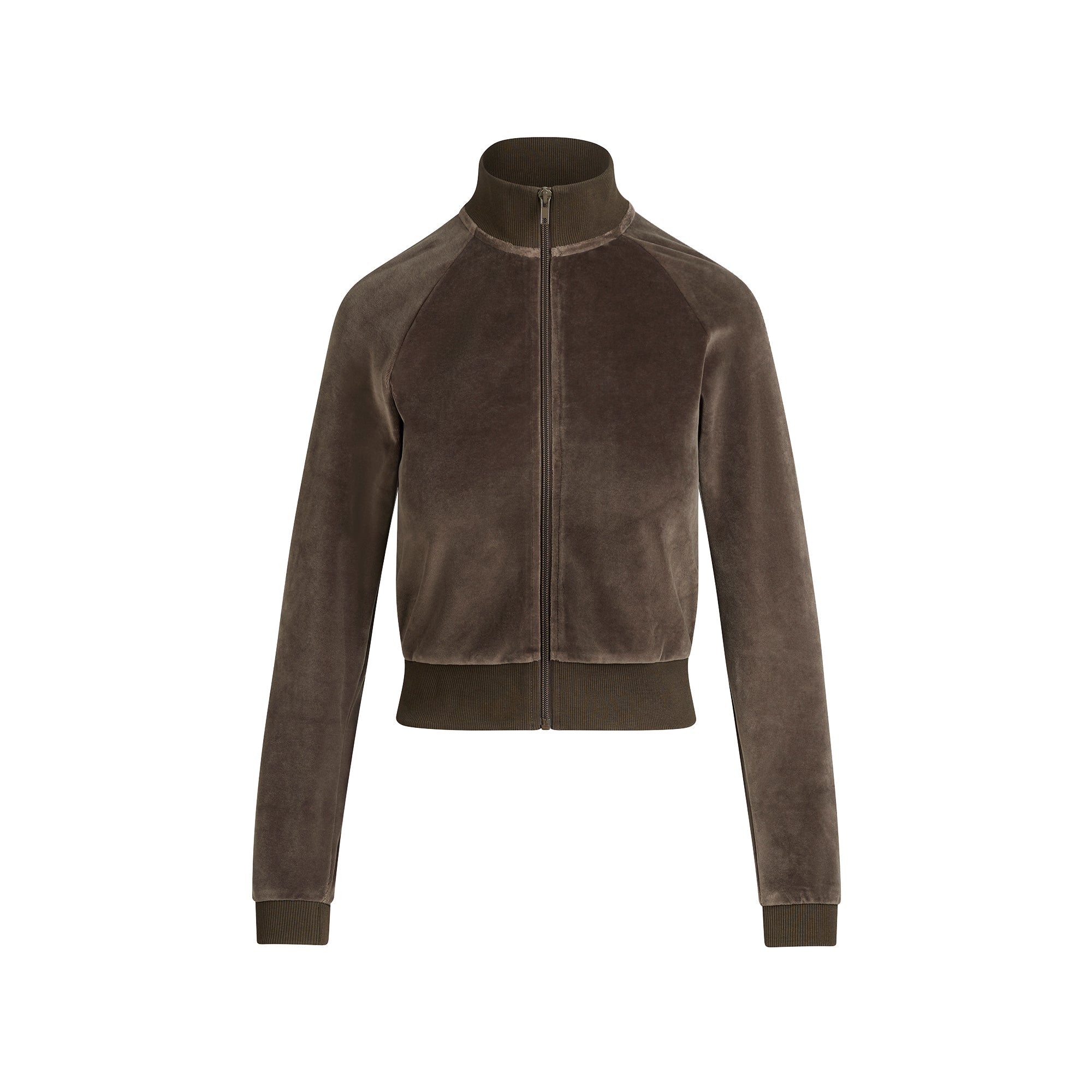 SKIMS VELOUR SHRUNKEN TRACK JACKET | DARK SEPIA - Mind Türkiye