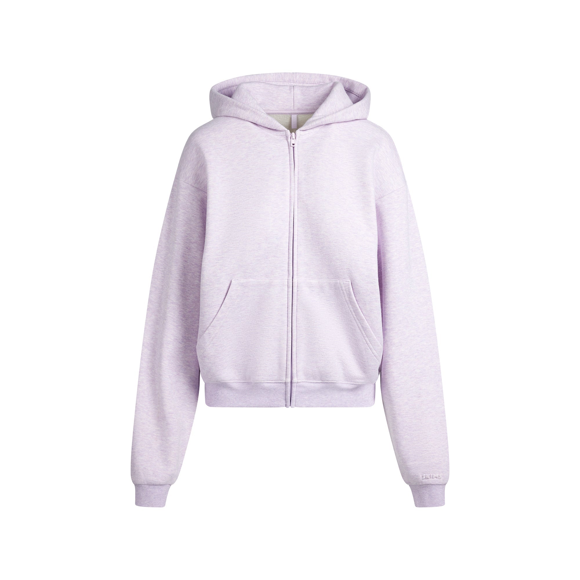 SKIMS COTTON FLEECE CLASSIC ZIP UP HOODIE | PURPLE HEATHER