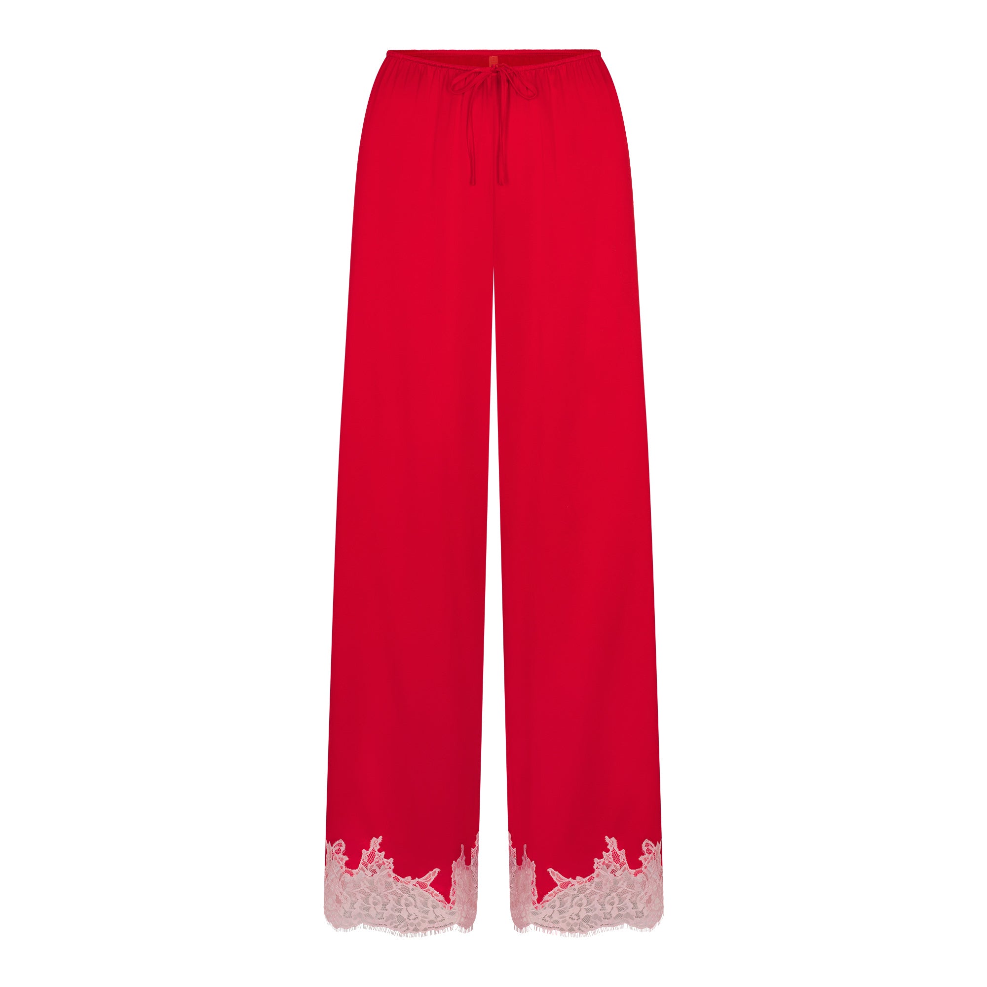 SKIMS SILK LACE STRAIGHT LEG PANT | RUBY CONTRAST