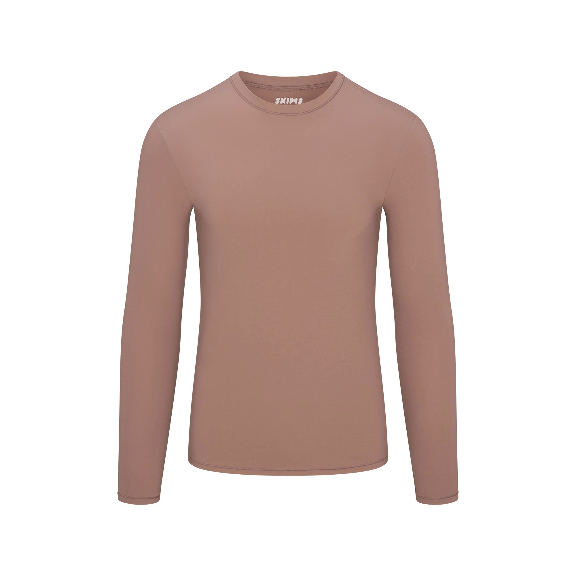 SKIMS FITS EVERYBODY MENS SLIM LONG SLEEVE T-SHIRT | UMBER