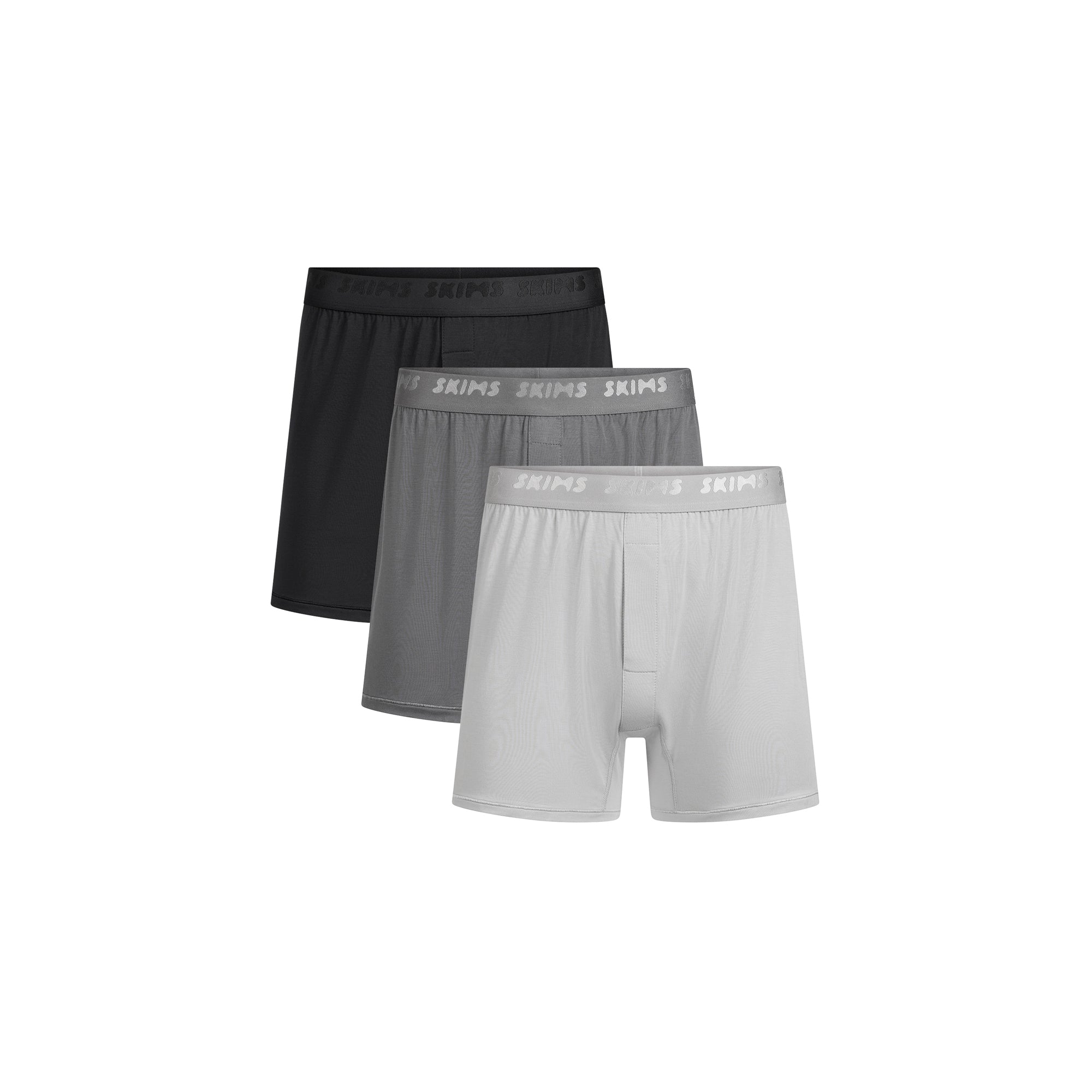 SKIMS STRETCH MENS KNIT BOXER 3-PACK | GUNMETAL MULTI - Mind Türkiye