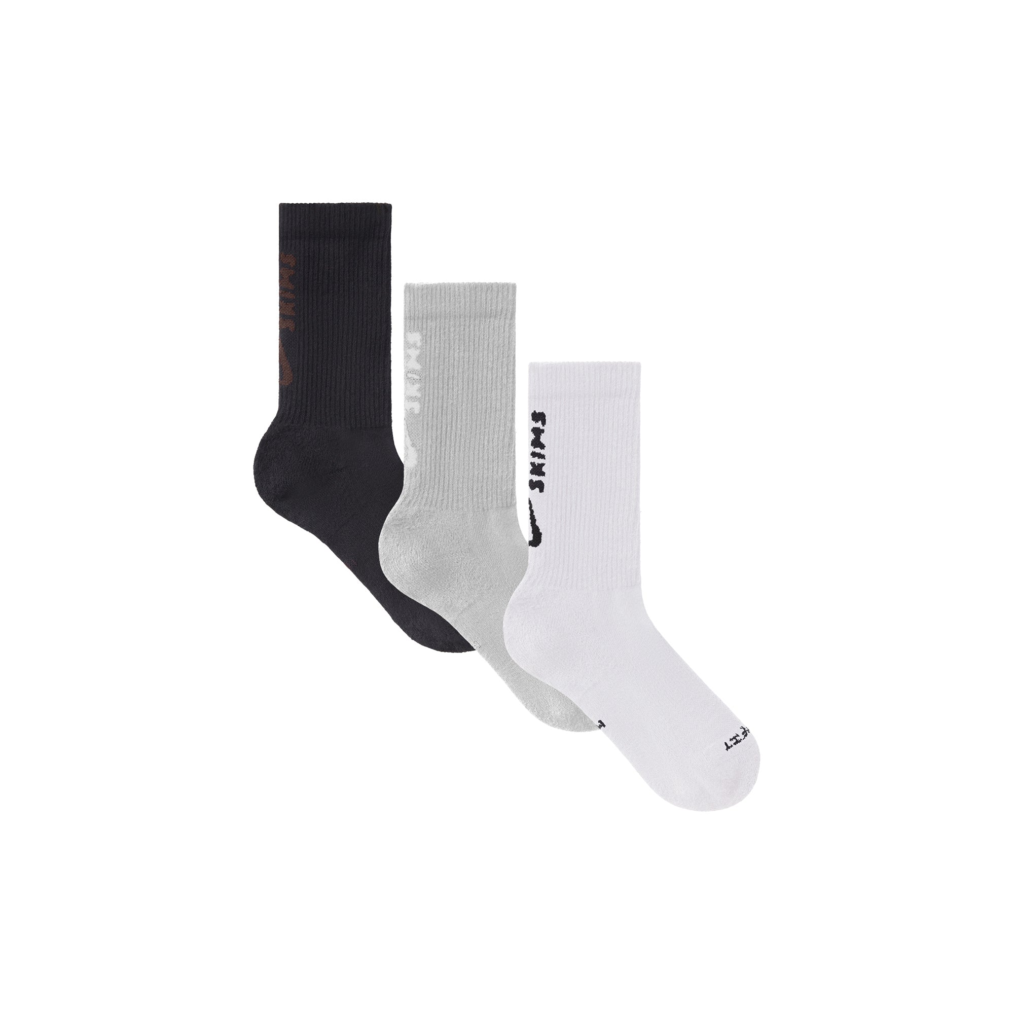 NikeSKIMS ACCESSORIES DRI-FIT CREW SOCK 3-PACK | HEATHER GREY MULTI