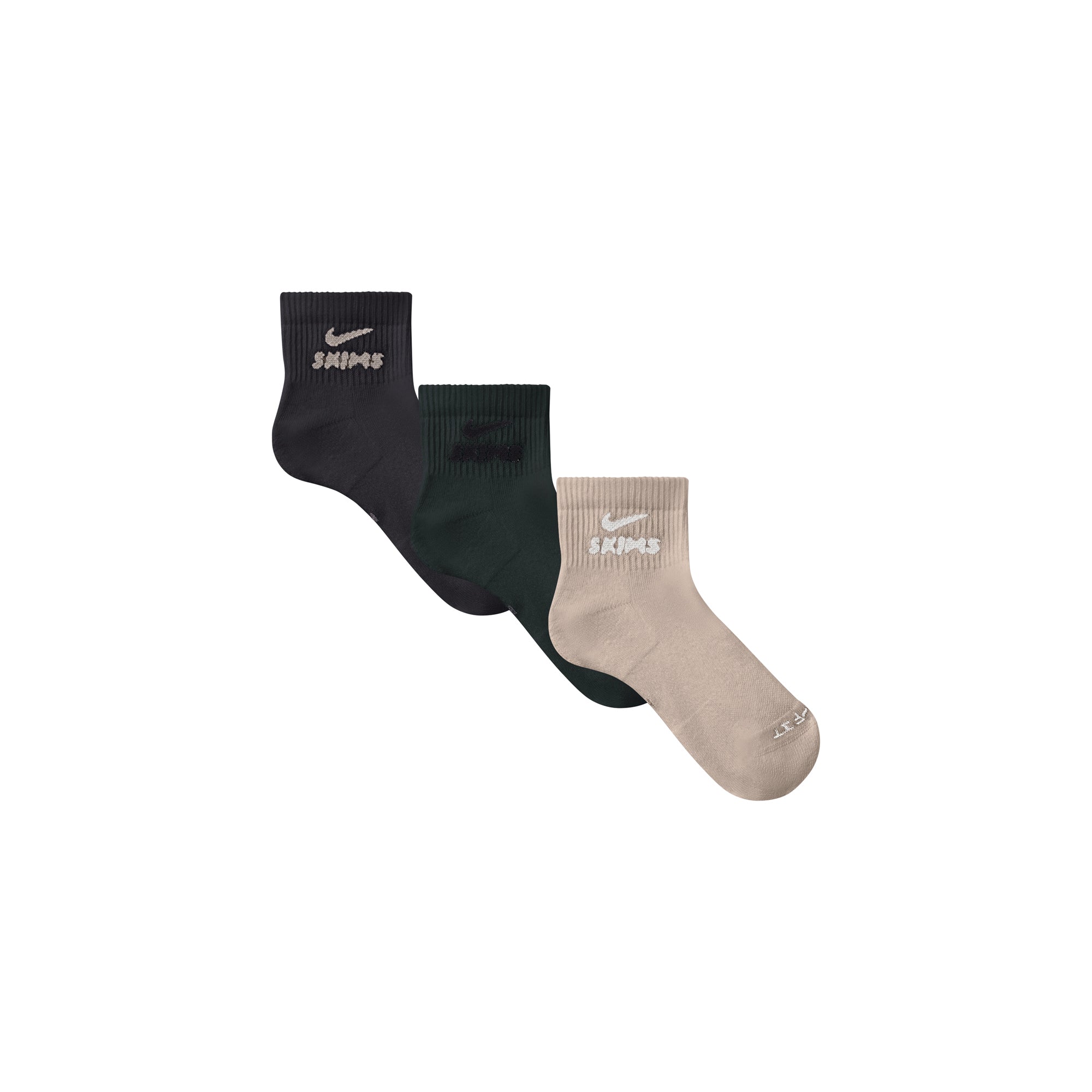 NikeSKIMS ACCESSORIES DRI-FIT QUARTER CREW SOCK 3-PACK | DARK TEAL MULTI - Mind Türkiye