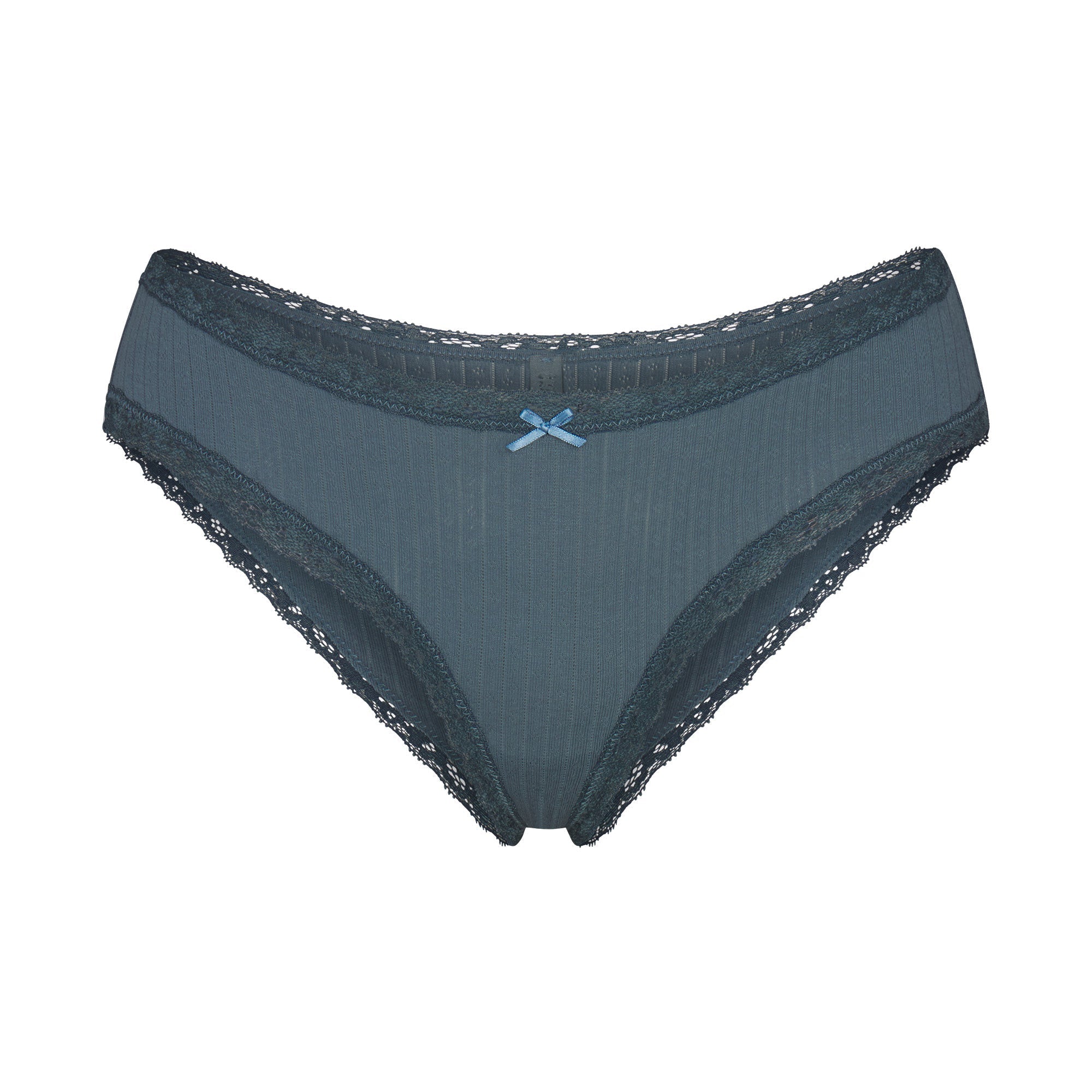 SKIMS LIGHTWEIGHT COTTON POINTELLE LACE BRIEF | ZIRCON TONAL