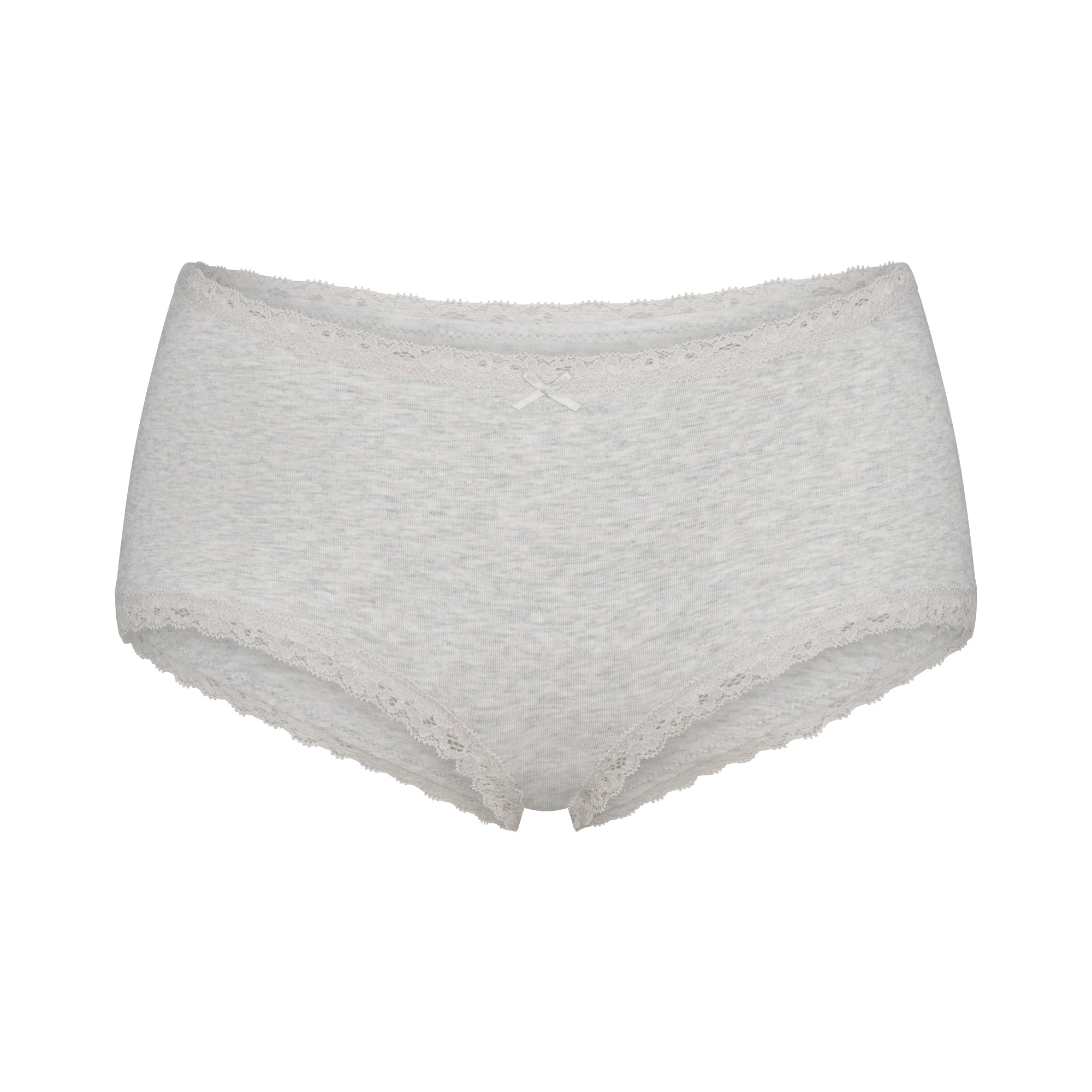 SKIMS LIGHTWEIGHT COTTON POINTELLE LACE BOY SHORT | LIGHT HEATHER GREY - Mind Türkiye