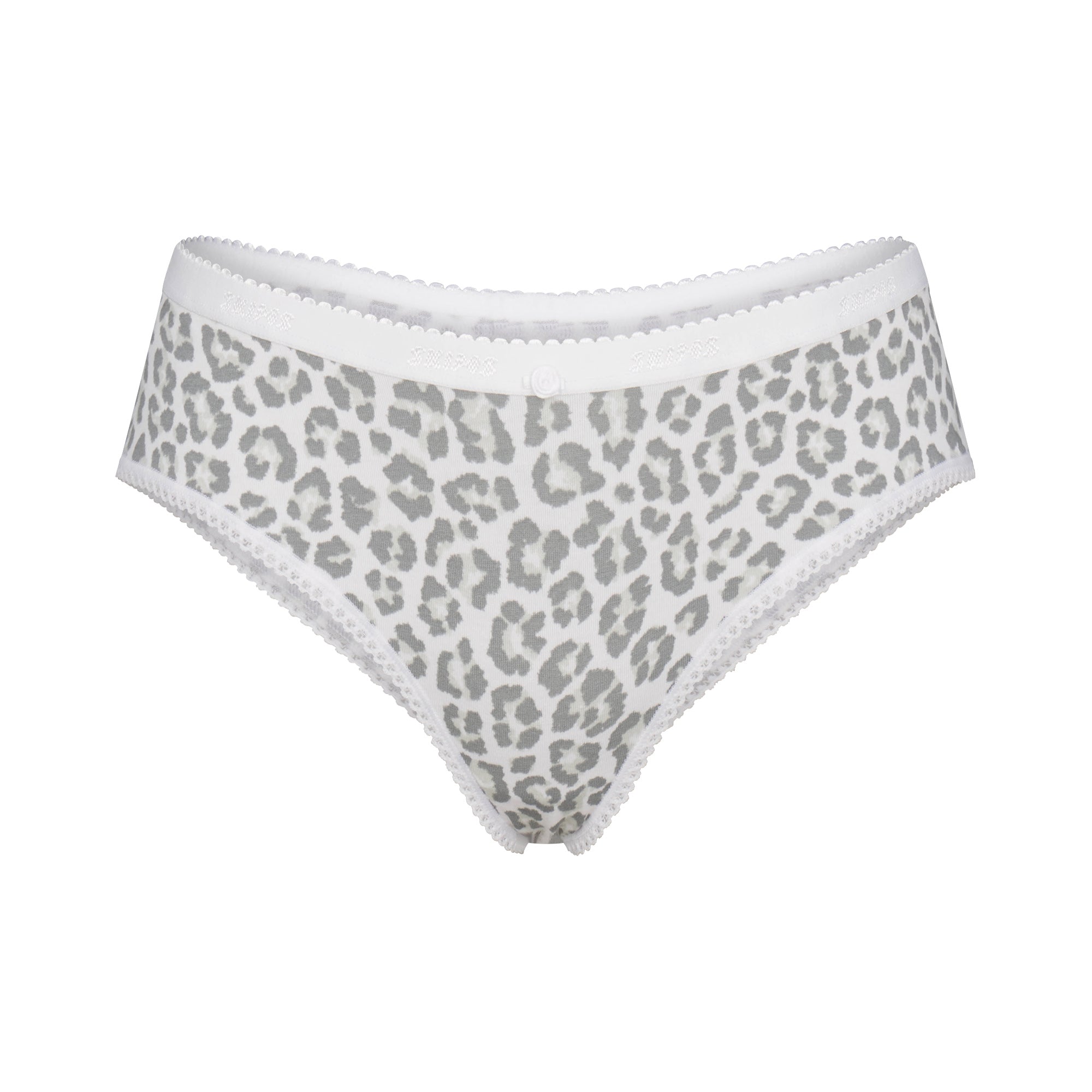 SKIMS LIGHTWEIGHT COTTON LOGO PICOT HIPSTER | SNOW LEOPARD PRINT - Mind Türkiye