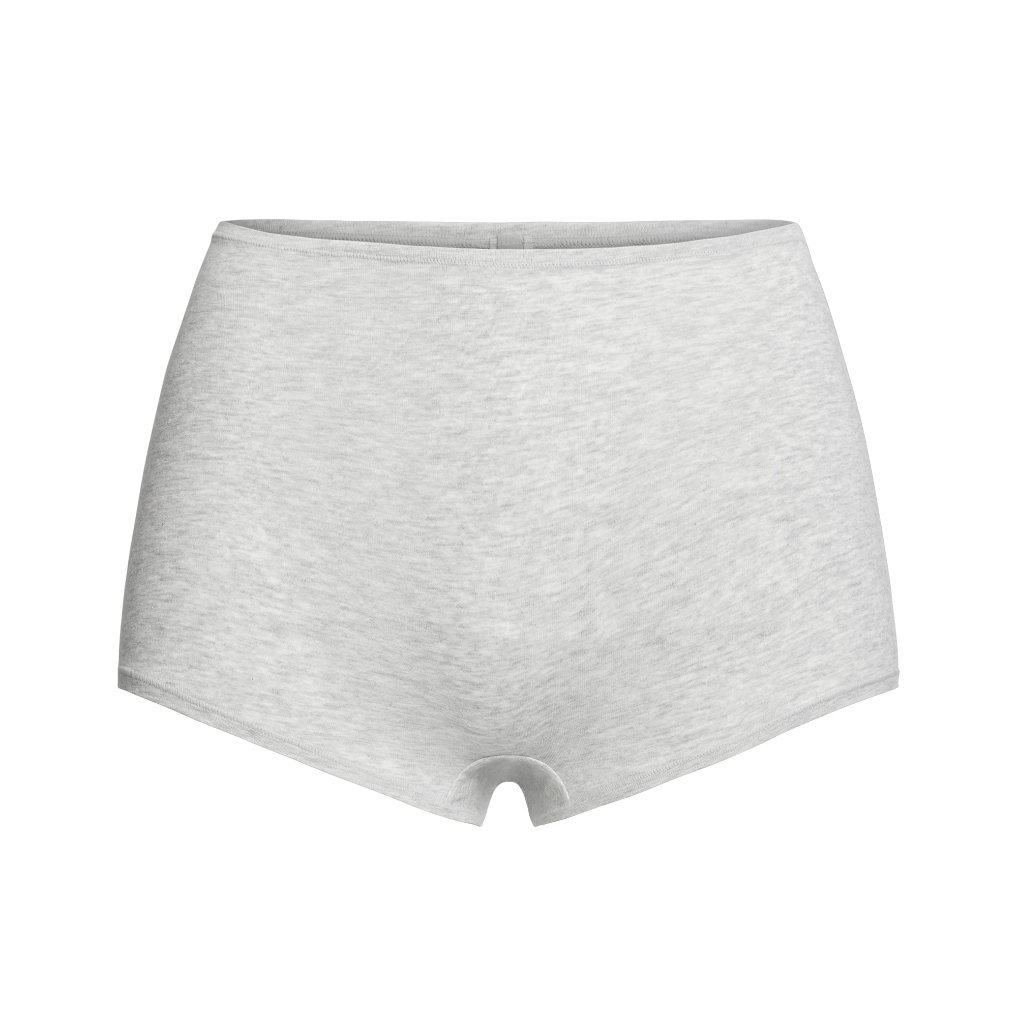 SKIMS COTTON JERSEY BOY SHORT | LIGHT HEATHER GREY