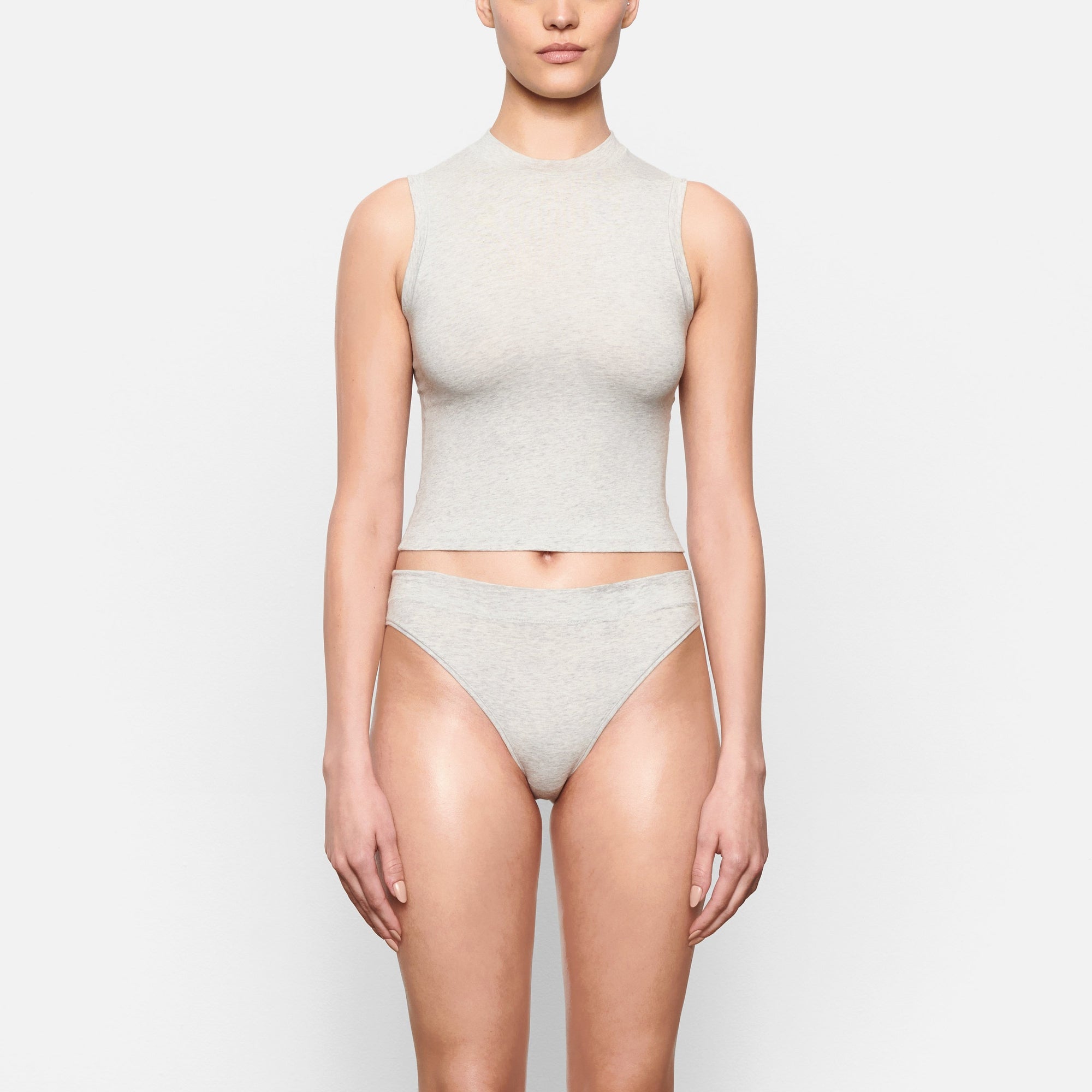 SKIMS COTTON JERSEY CHEEKY TANGA | LIGHT HEATHER GREY - Mind Türkiye