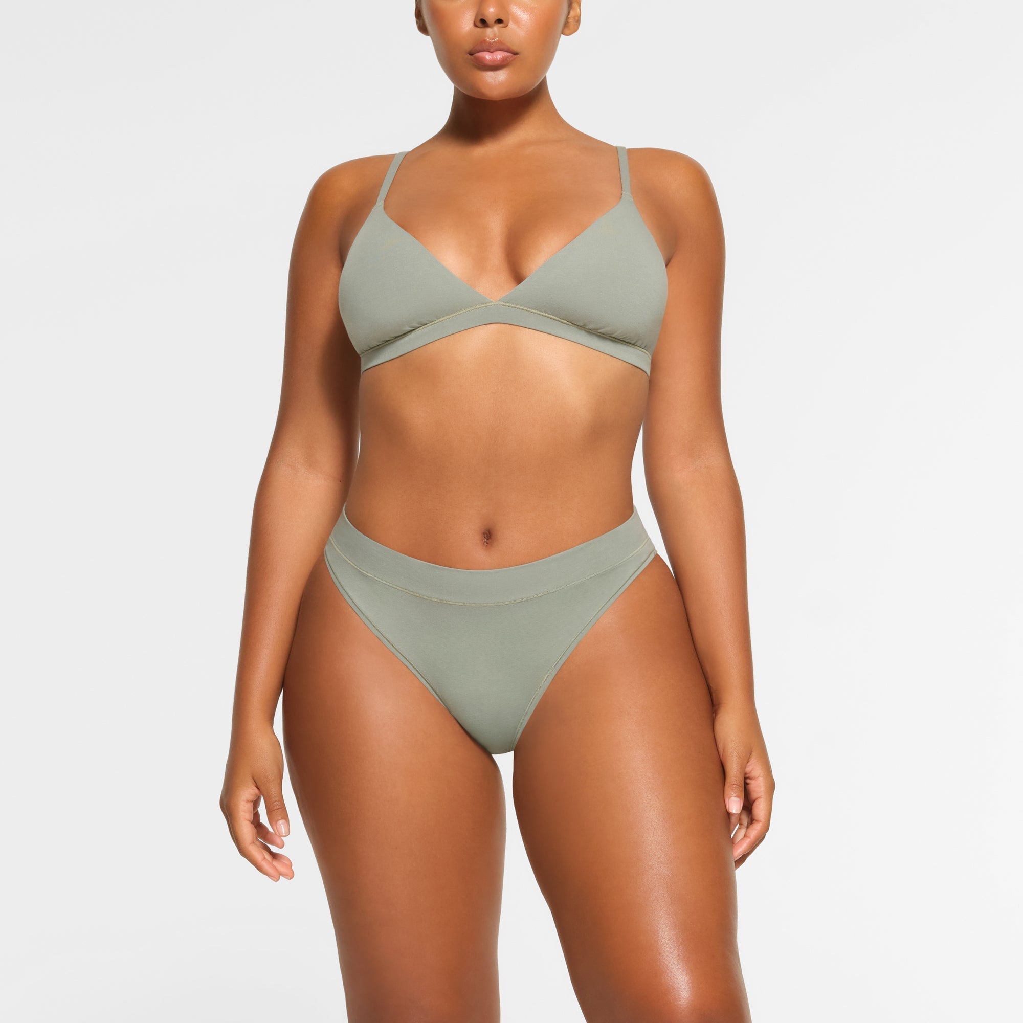 SKIMS COTTON JERSEY CHEEKY TANGA | MINERAL - Mind Türkiye