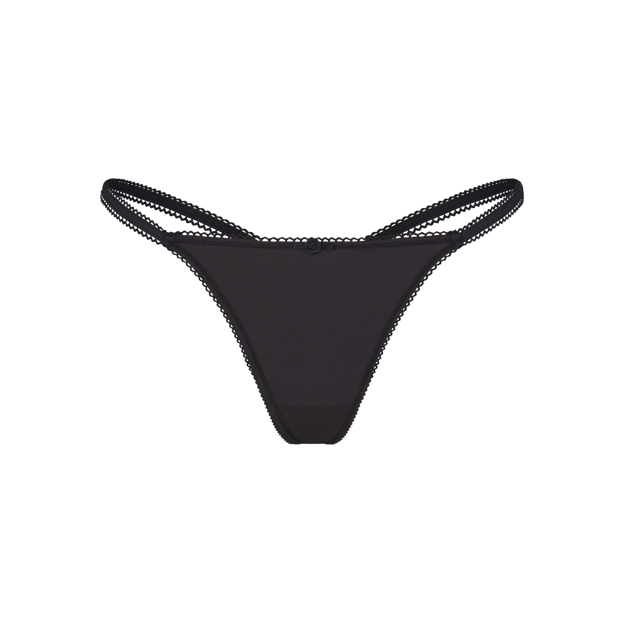 SKIMS FITS EVERYBODY PICOT STRING THONG | ONYX - Mind Türkiye