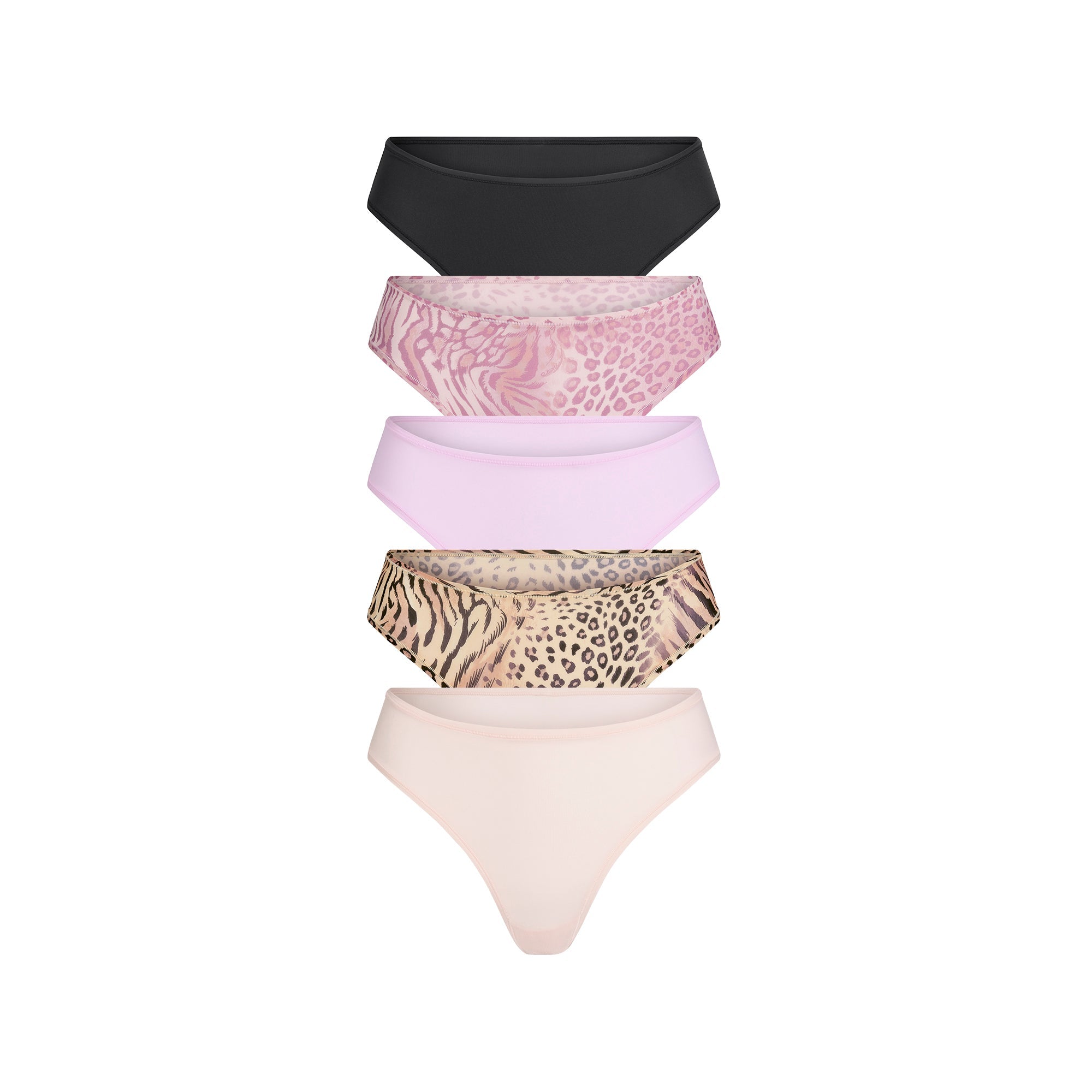 SKIMS FITS EVERYBODY THONG 5-PACK | SAND BLOOM ANIMAL MULTI - Mind Türkiye