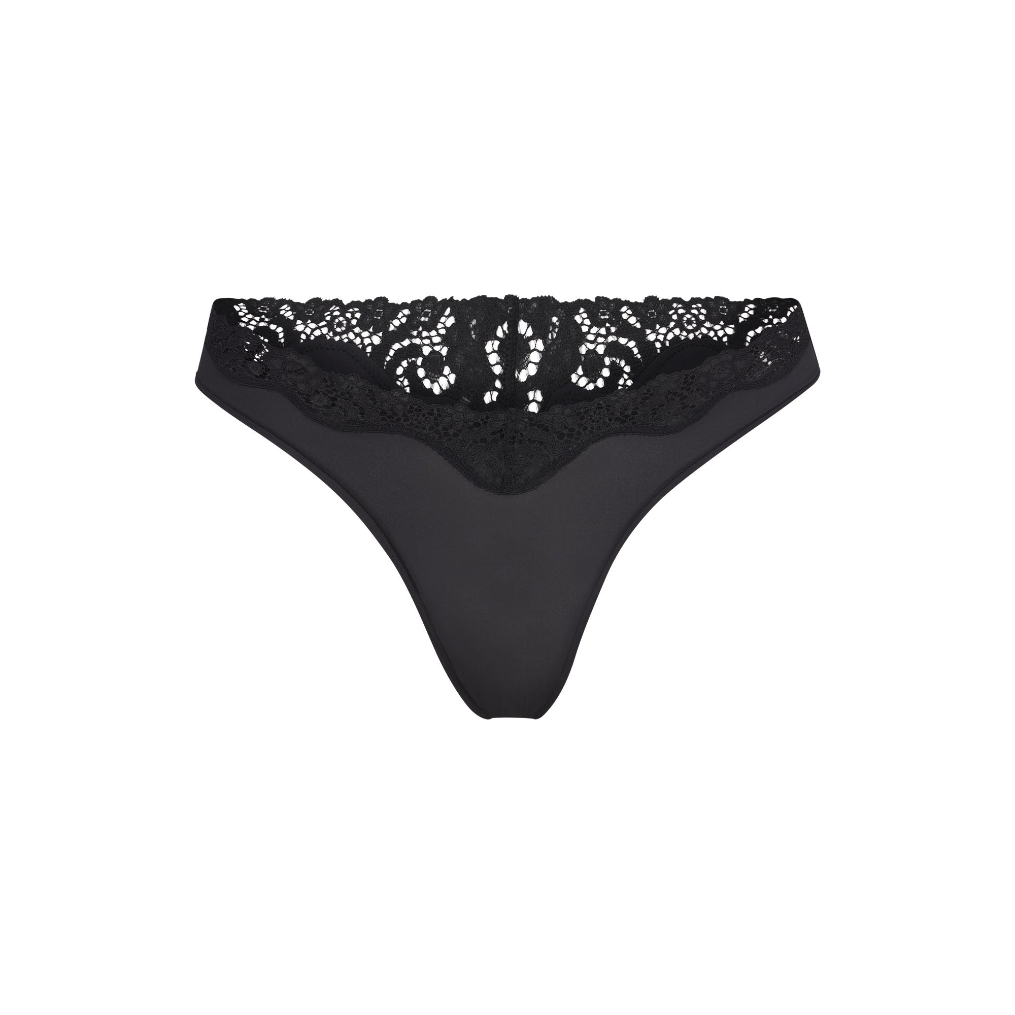 SKIMS FITS EVERYBODY LACE DIPPED THONG | ONYX - Mind Türkiye