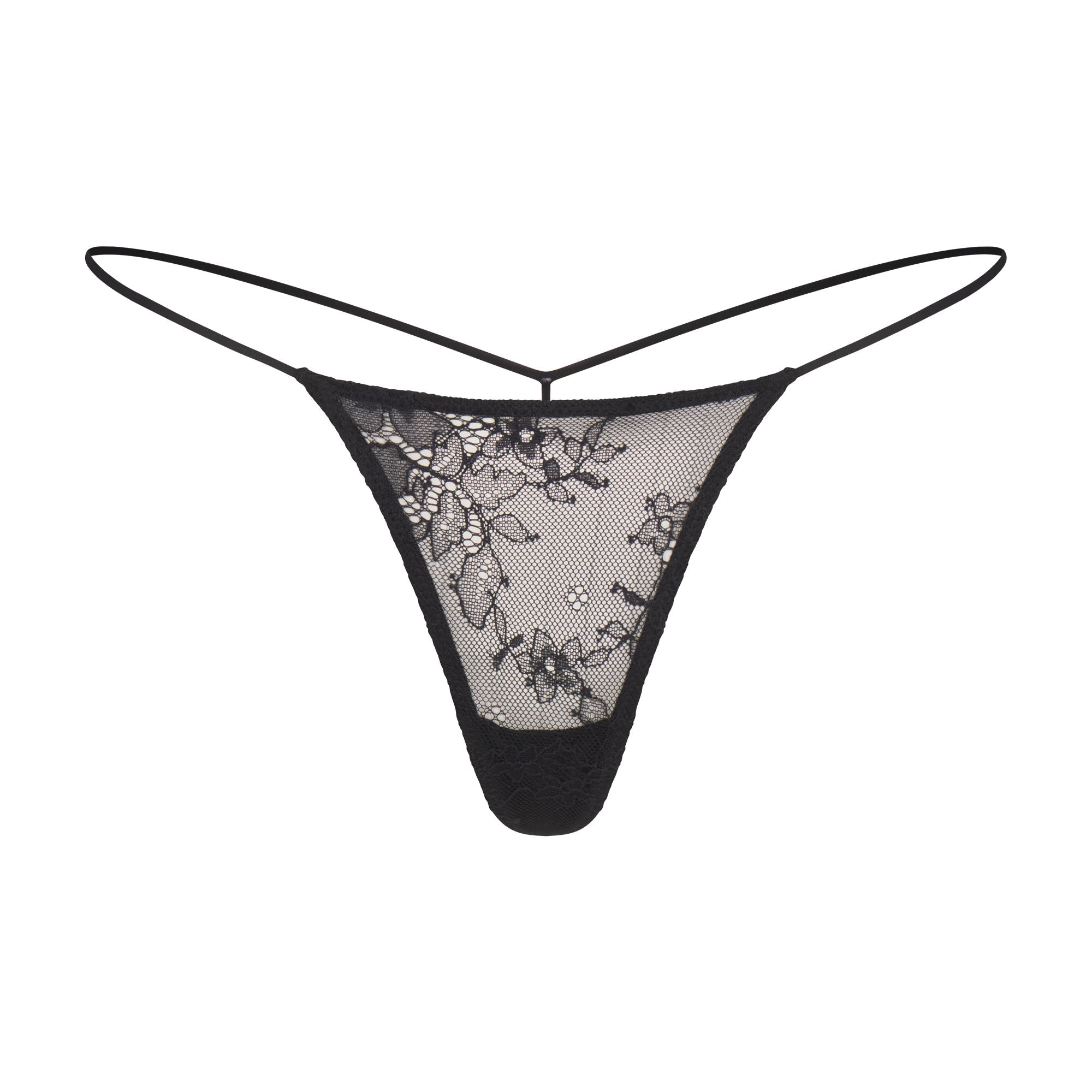SKIMS ULTRA FINE LACE MICRO THONG | ONYX - Mind Türkiye