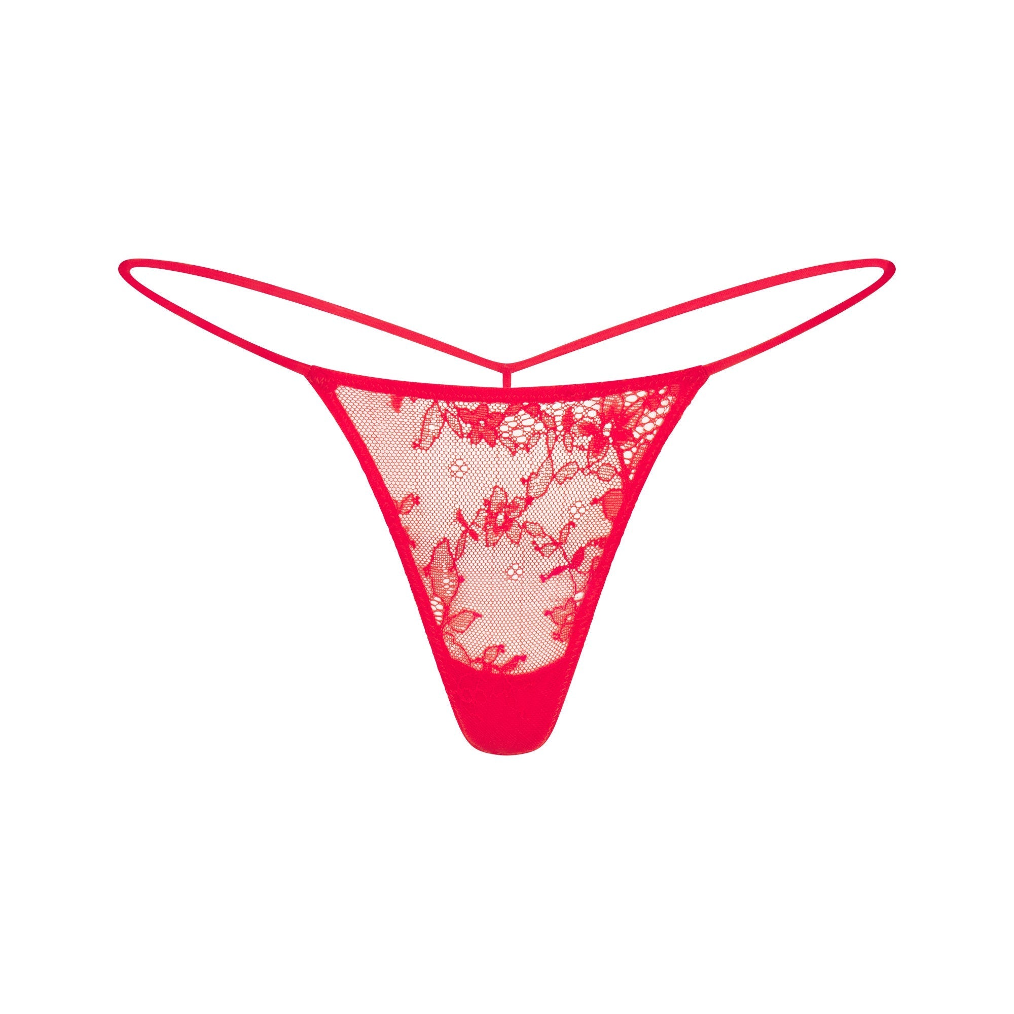SKIMS ULTRA FINE LACE MICRO THONG | RUBY - Mind Türkiye
