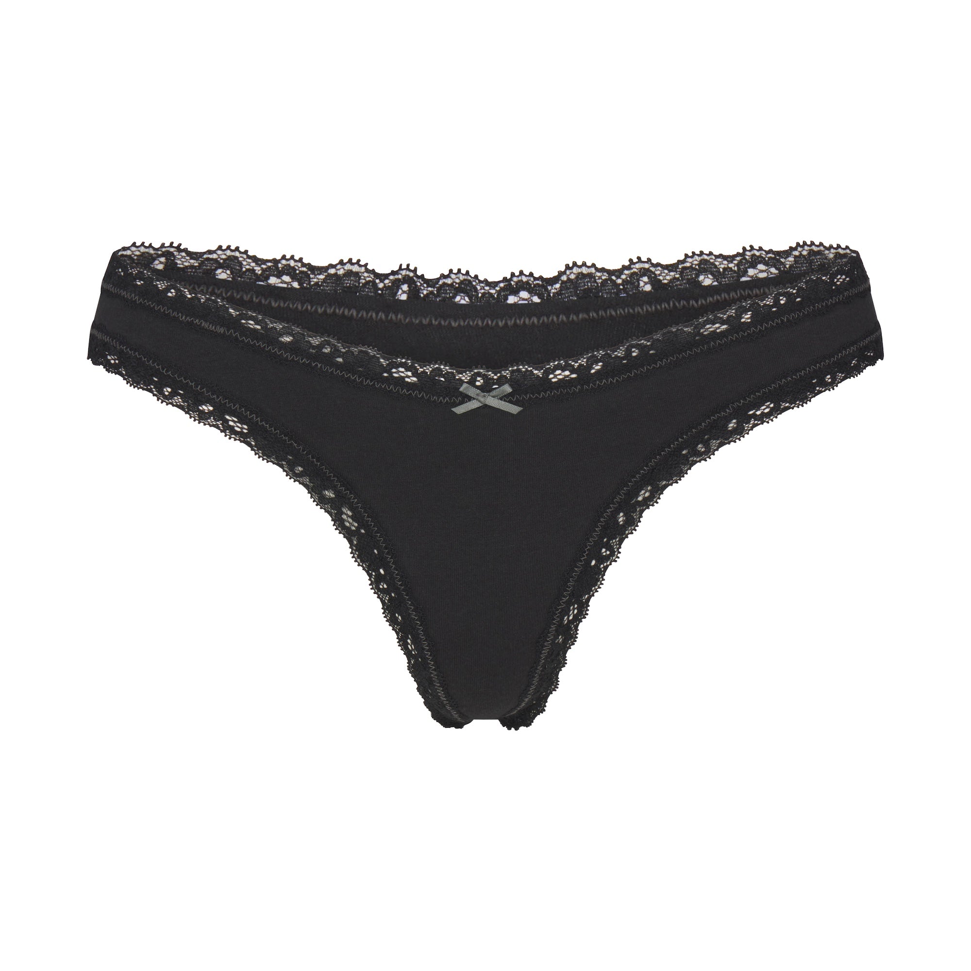 SKIMS LIGHTWEIGHT COTTON LACE THONG | SOOT - Mind Türkiye