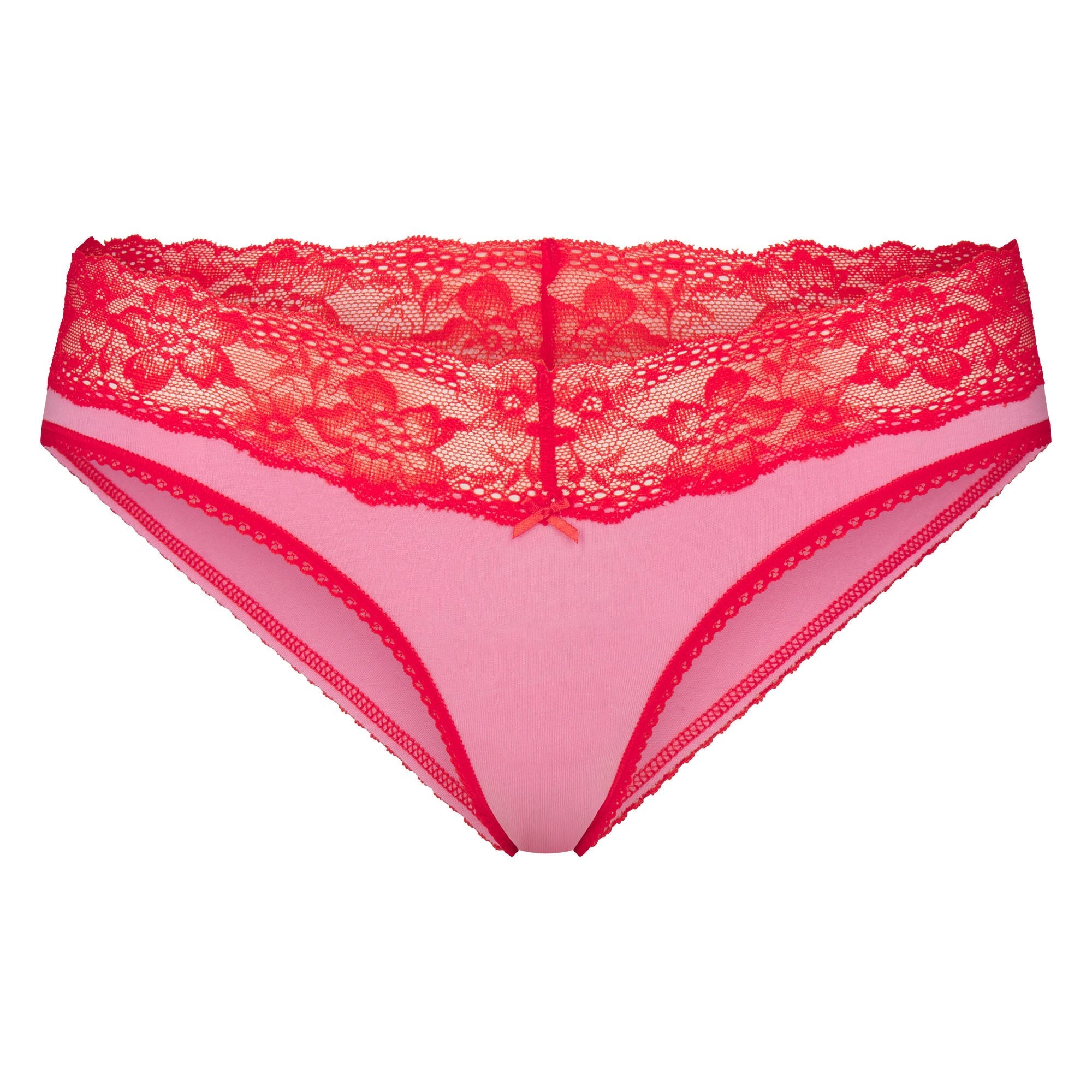 SKIMS LIGHTWEIGHT COTTON WIDE LACE BRIEF | CARNATION CONTRAST - Mind Türkiye