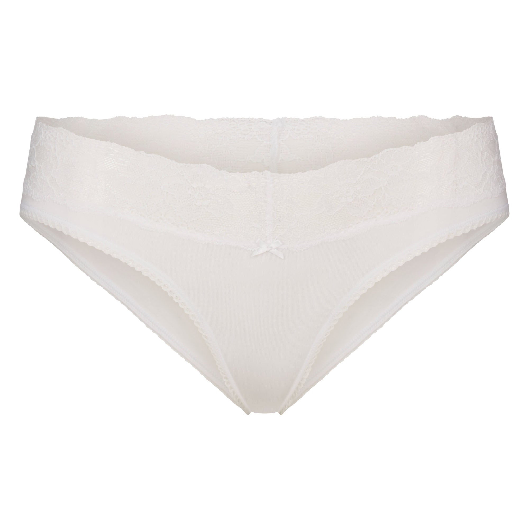 SKIMS LIGHTWEIGHT COTTON WIDE LACE BRIEF | SNOW - Mind Türkiye