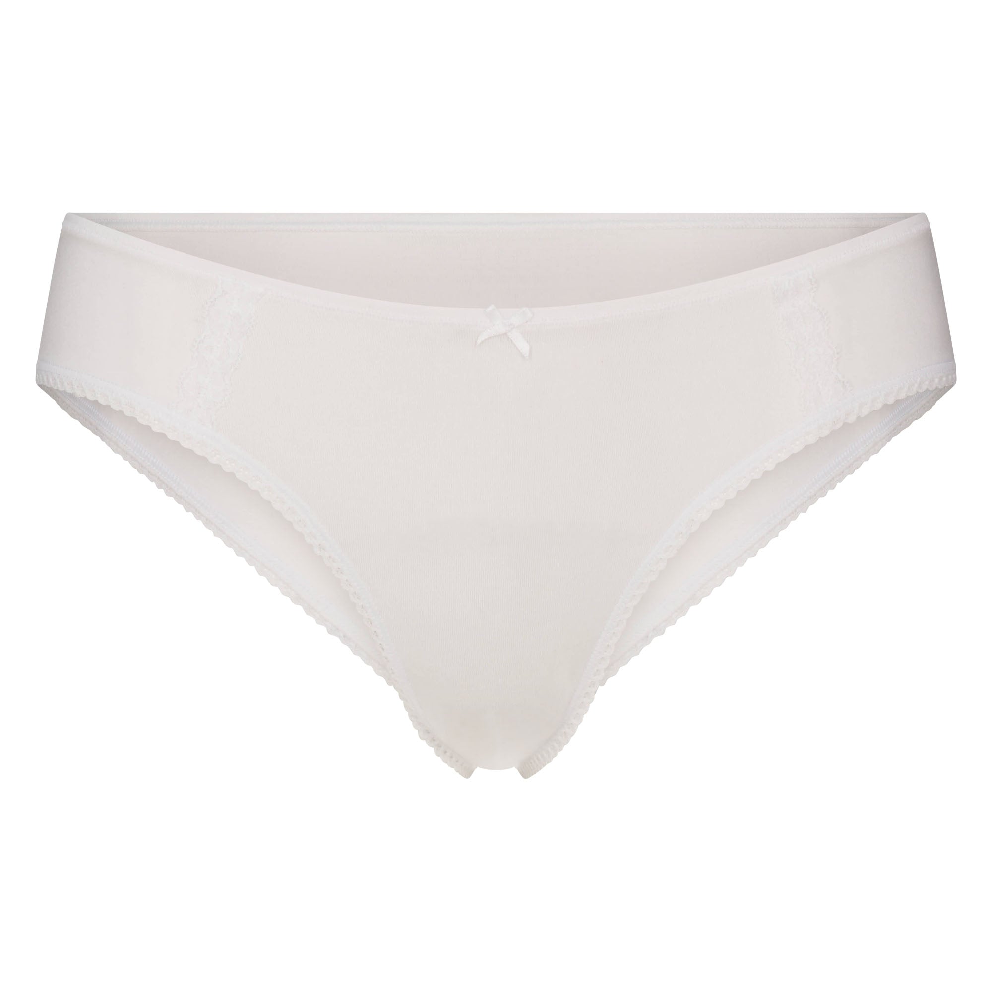 SKIMS LIGHTWEIGHT COTTON LACE HIPSTER | SNOW