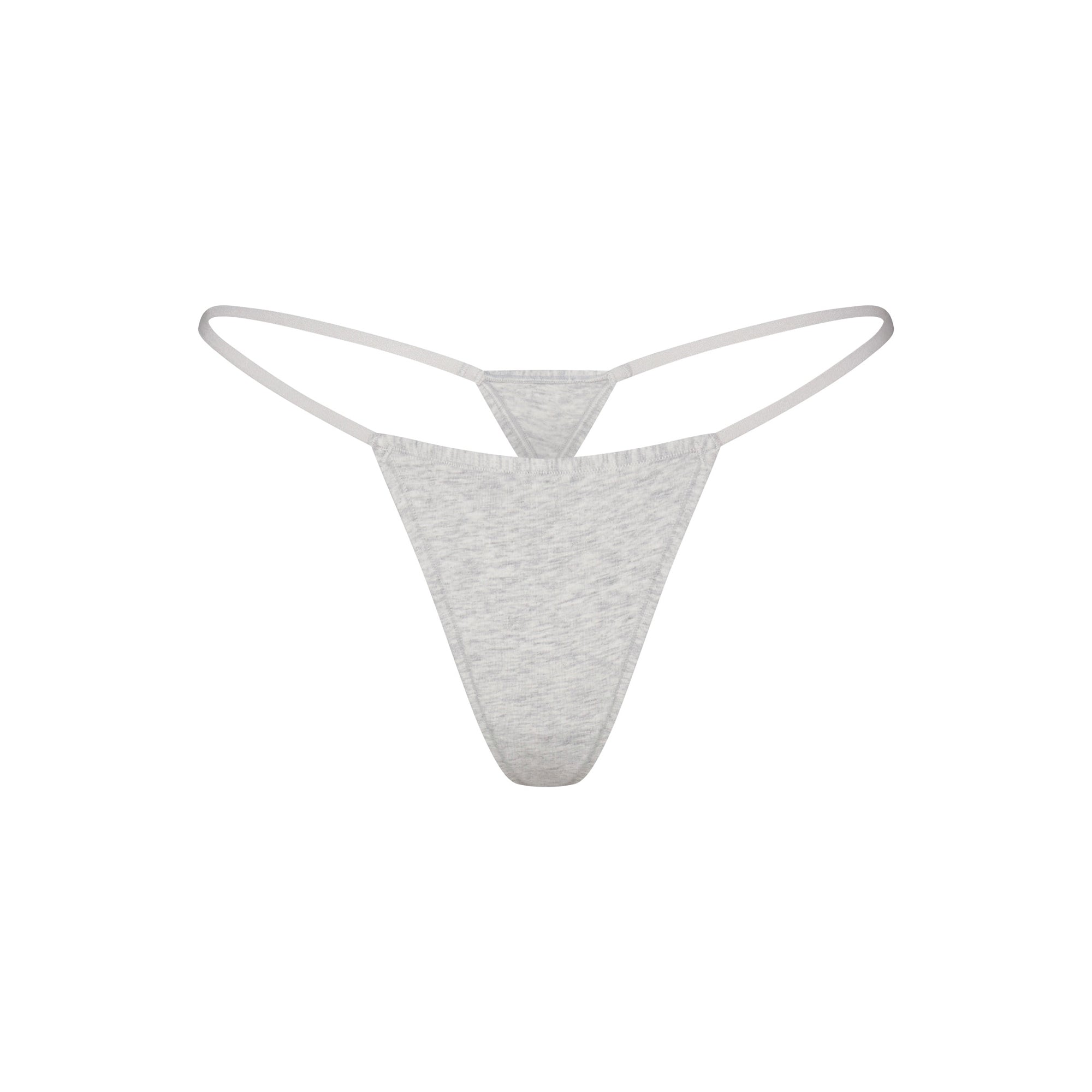 SKIMS EVERYDAY COTTON STRING THONG | LIGHT HEATHER GREY