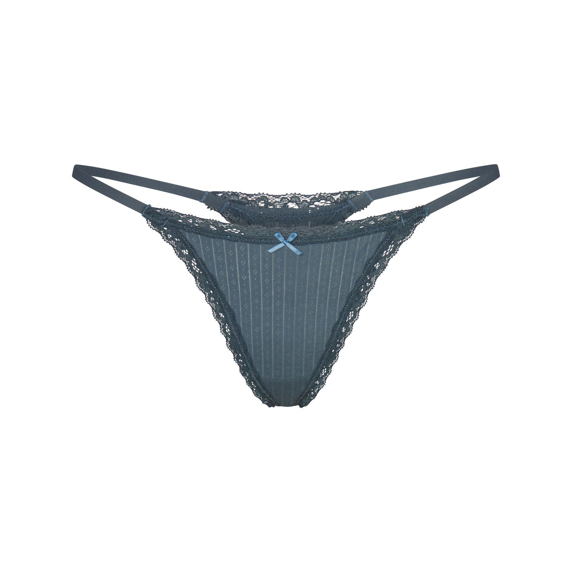 SKIMS LIGHTWEIGHT COTTON POINTELLE LACE STRING THONG | ZIRCON TONAL - Mind Türkiye