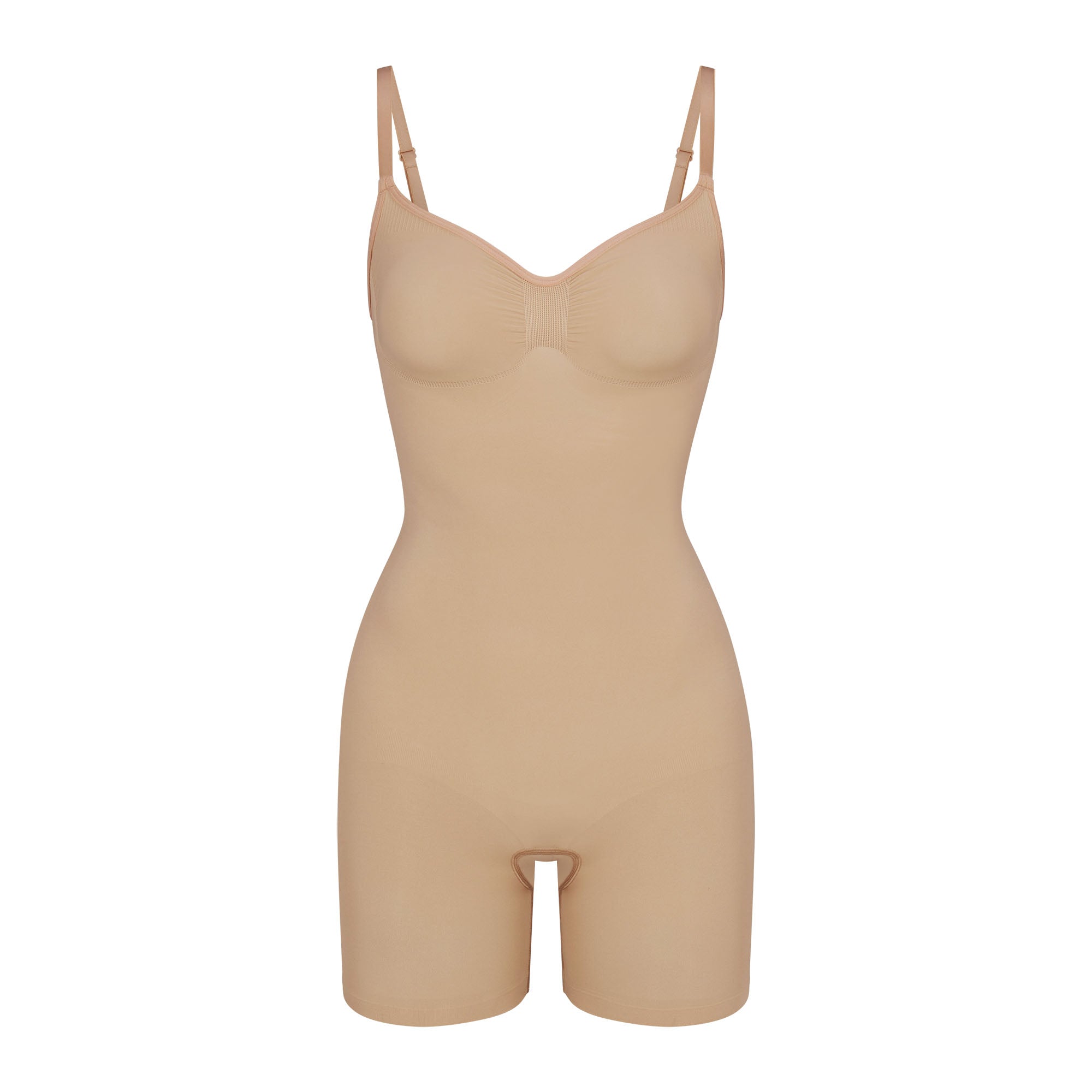 SKIMS SEAMLESS SCULPT MID THIGH BODYSUIT | CLAY