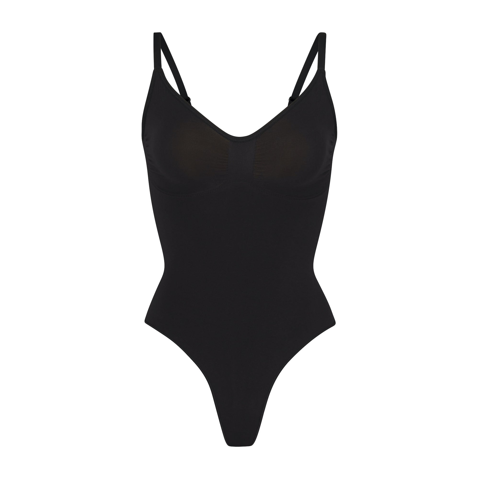 SKIMS SEAMLESS SCULPT THONG BODYSUIT | ONYX