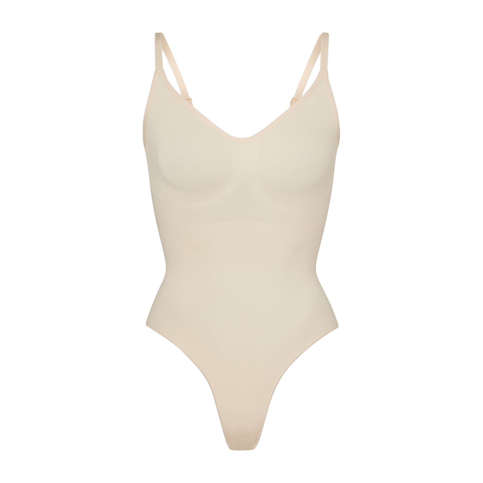 SKIMS SEAMLESS SCULPT THONG BODYSUIT | SAND