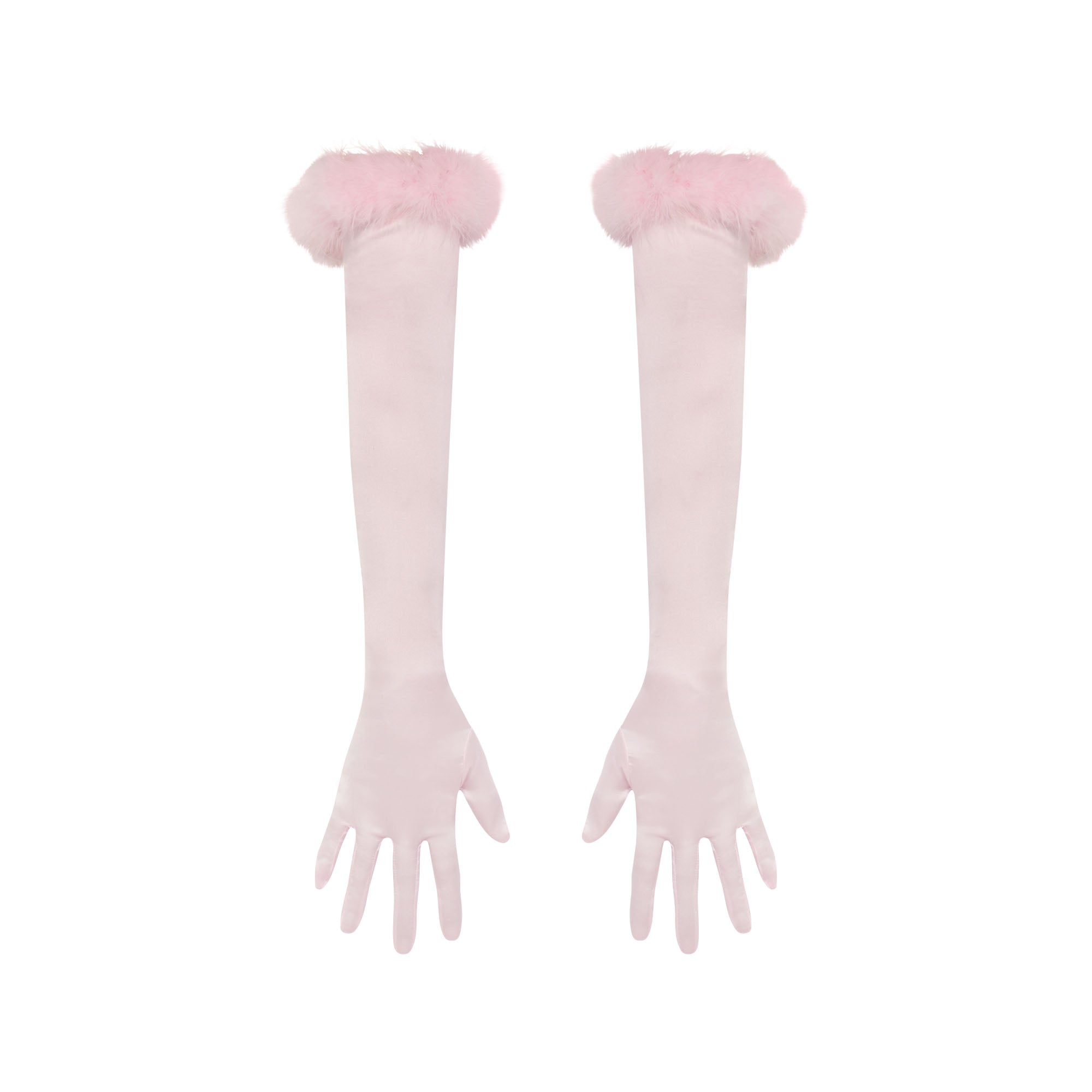SKIMS SILK FEATHER TRIM GLOVES | CHERRY BLOSSOM - Mind Türkiye