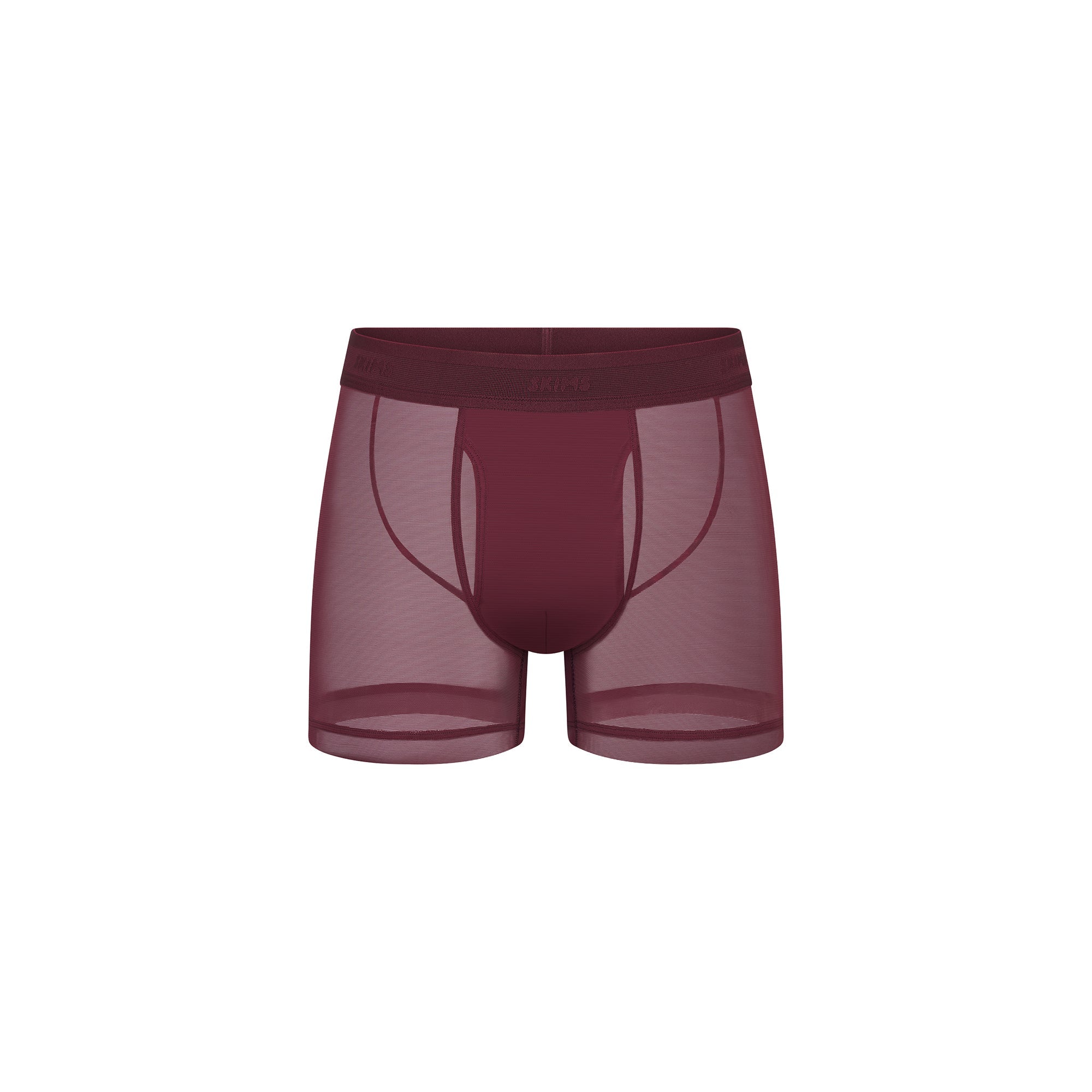 SKIMS MESH MENS 3″ BOXER BRIEF | BORDEAUX