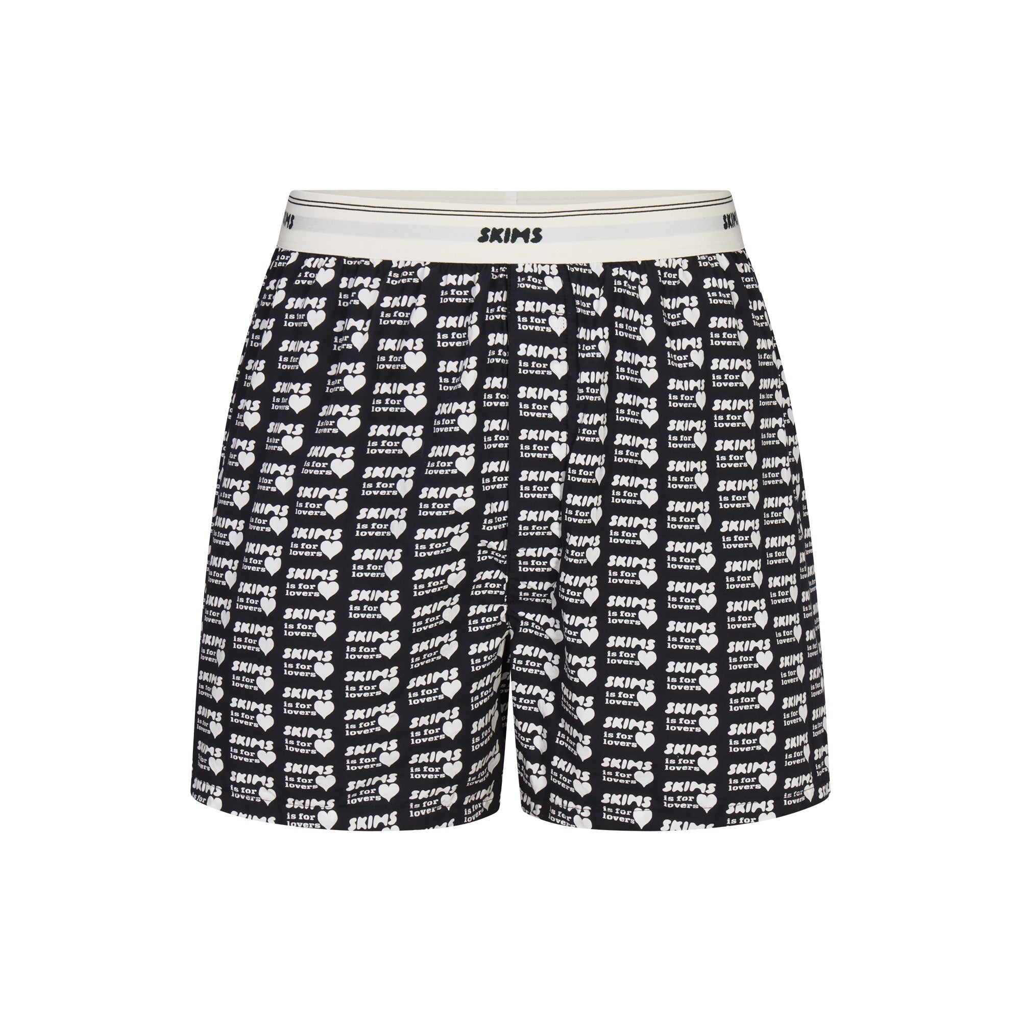 COTTON POPLIN MENS LOGO BAND BOXER | OBSIDIAN SKIMS LOVERS PRINT - Mind Türkiye