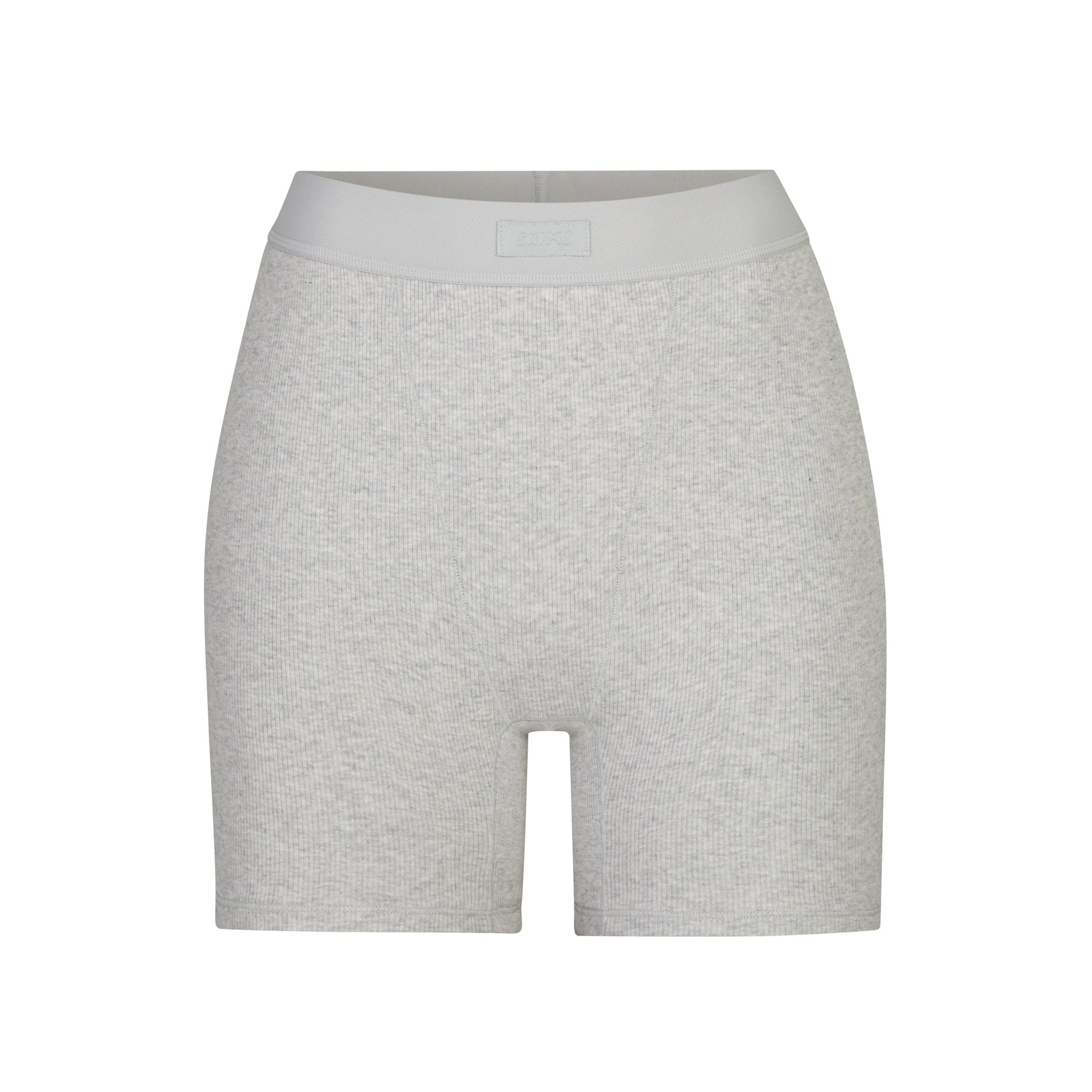 SKIMS COTTON RIB BOXER | LIGHT HEATHER GREY - Mind Türkiye