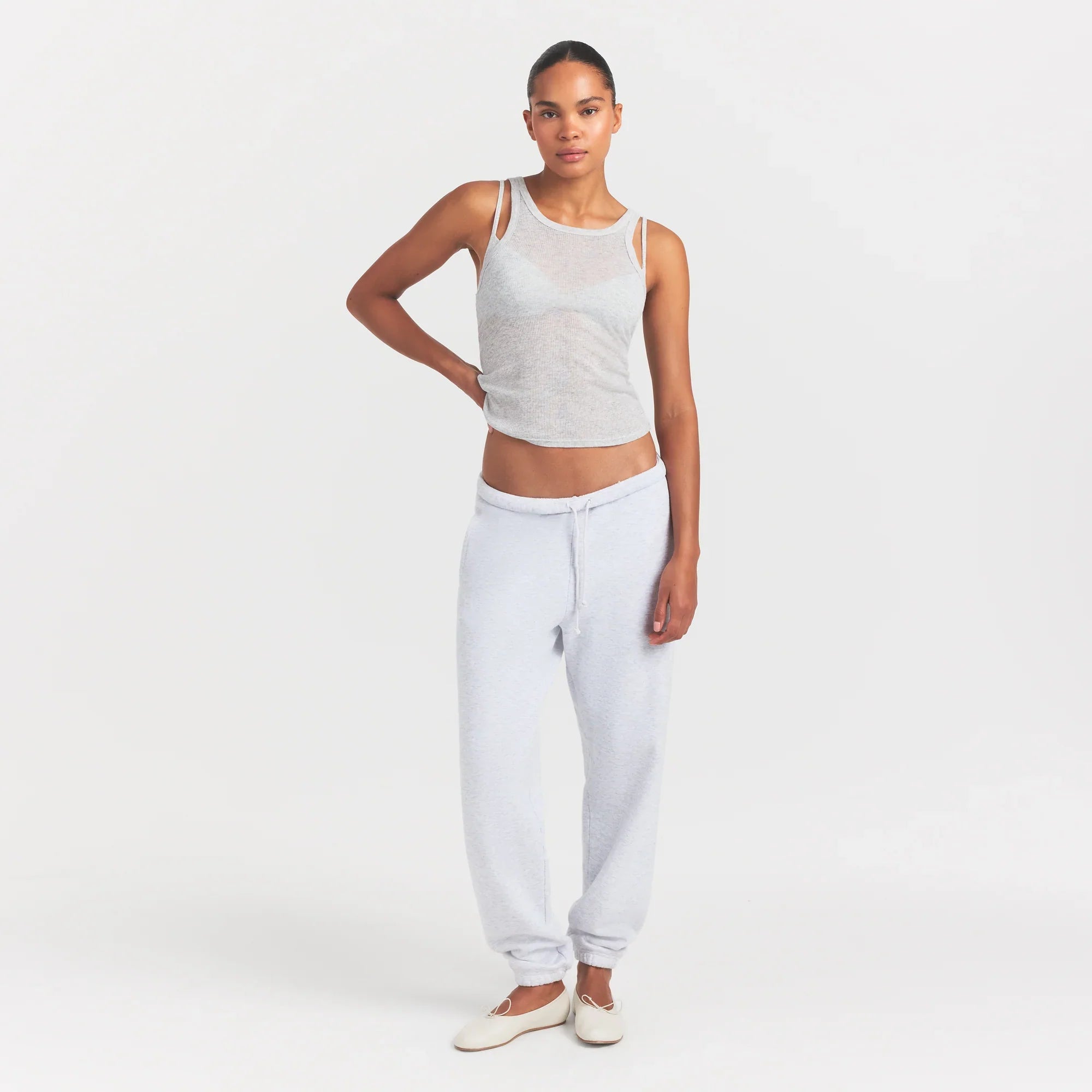 SKIMS SHEER RIB TANK | LIGHT HEATHER GREY - Mind Türkiye