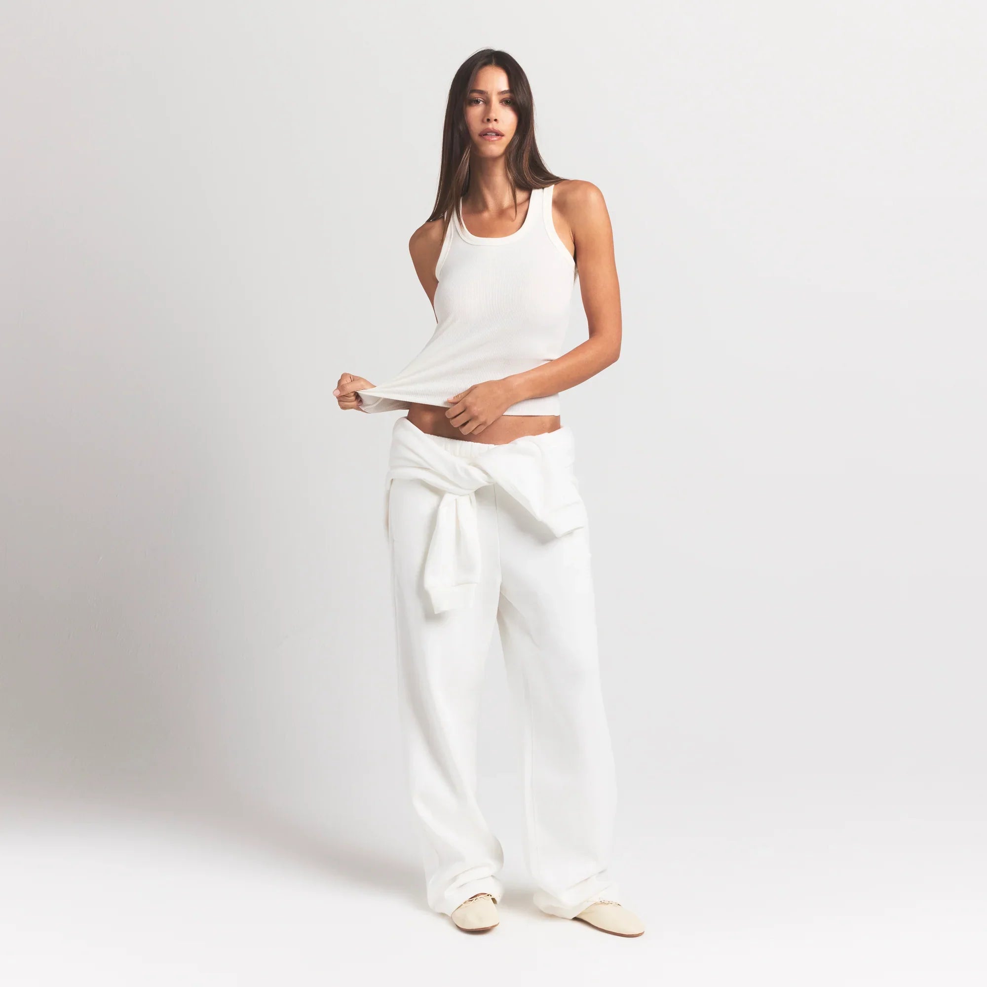 SKIMS COTTON FLEECE CLASSIC STRAIGHT LEG PANT | MARBLE - Mind Türkiye