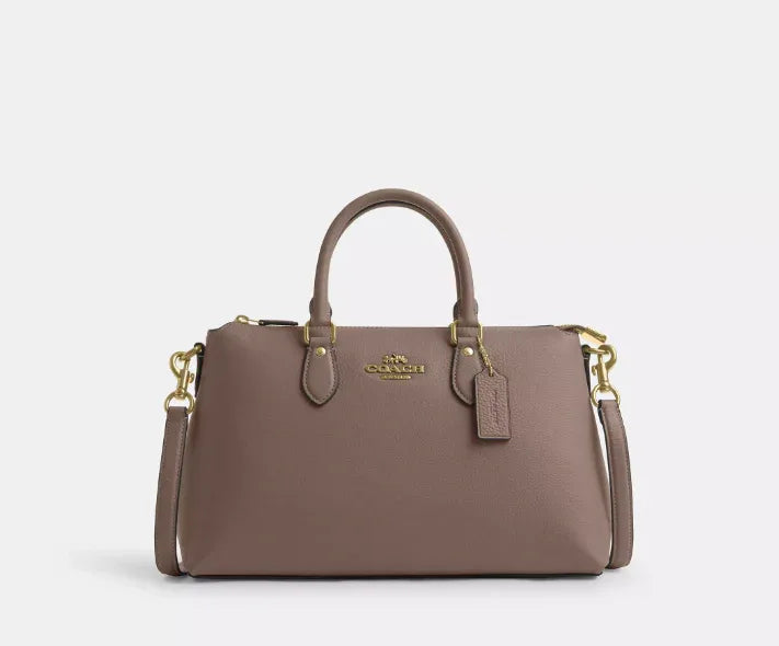Coach Georgia Satchel Bag – Gold/Dark Stone - Mind Türkiye