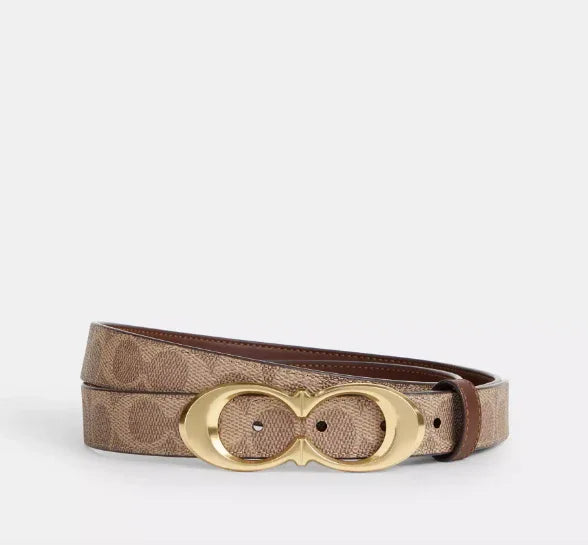 Coach Signature Buckle Belt, 25 Mm Leather Belt - Mind Türkiye