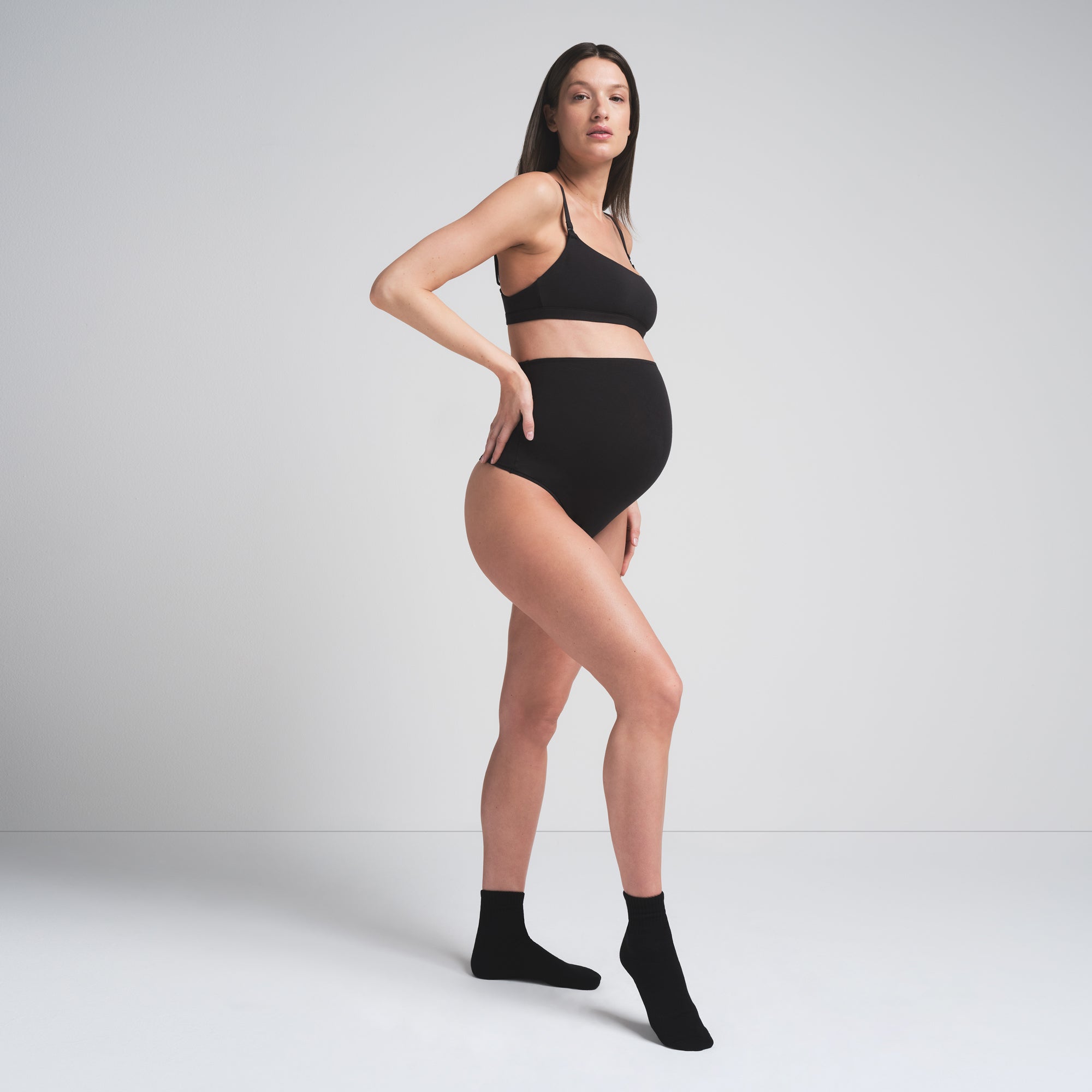 SKIMS COTTON JERSEY MATERNITY HIGH-WAISTED THONG | SOOT - Mind Türkiye