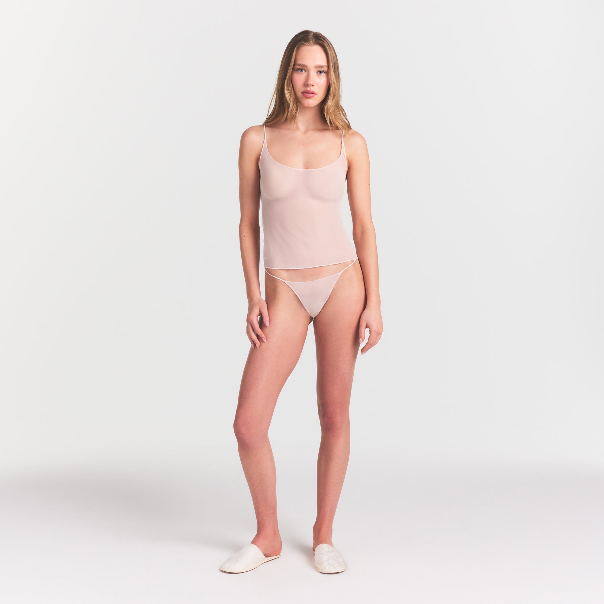 SKIMS ULTRA FINE MESH STRING THONG | BARELY PINK - Mind Türkiye