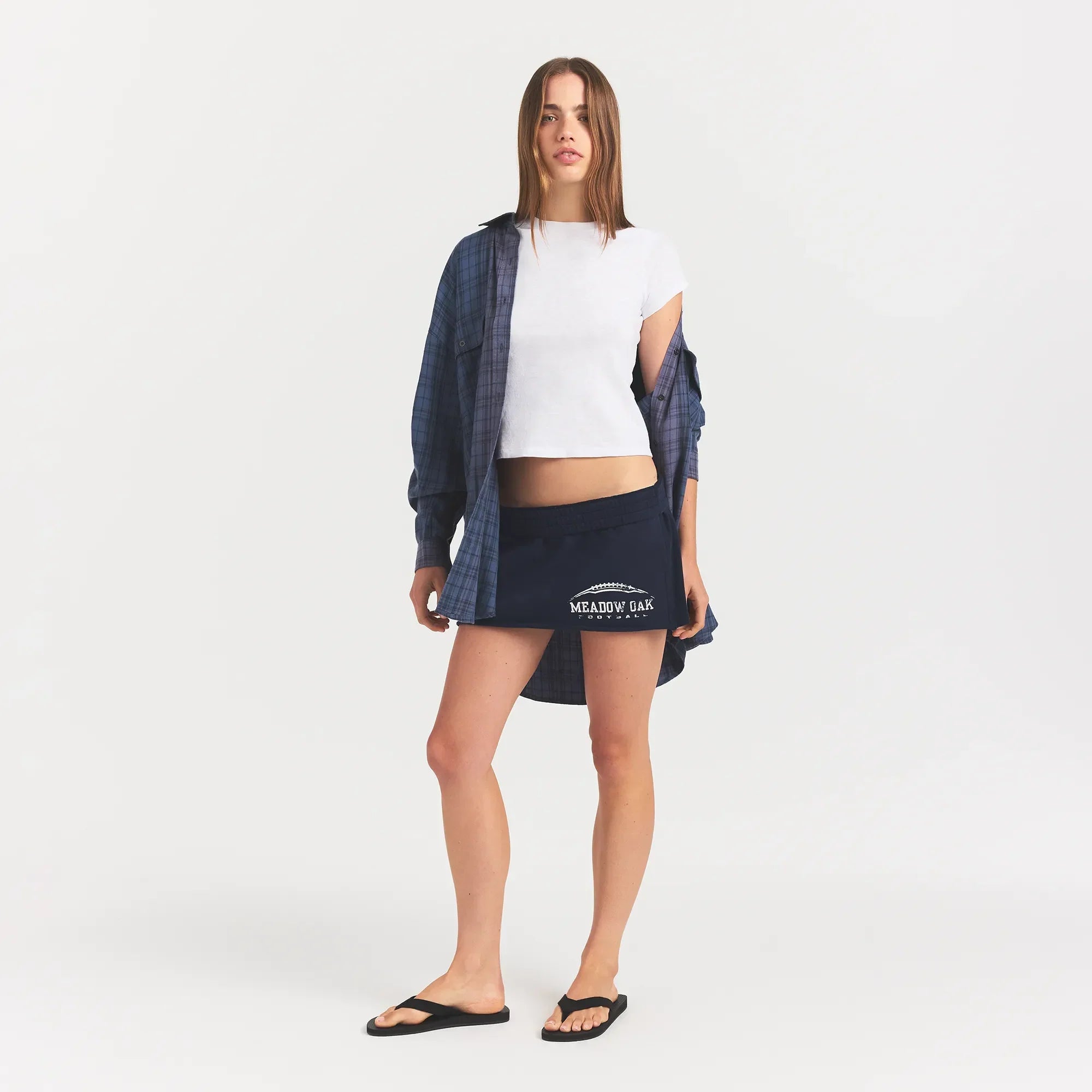 SKIMS WASHED FLANNEL OVERBedenD SHIRT | GRAPHITE PLAID - Mind Türkiye