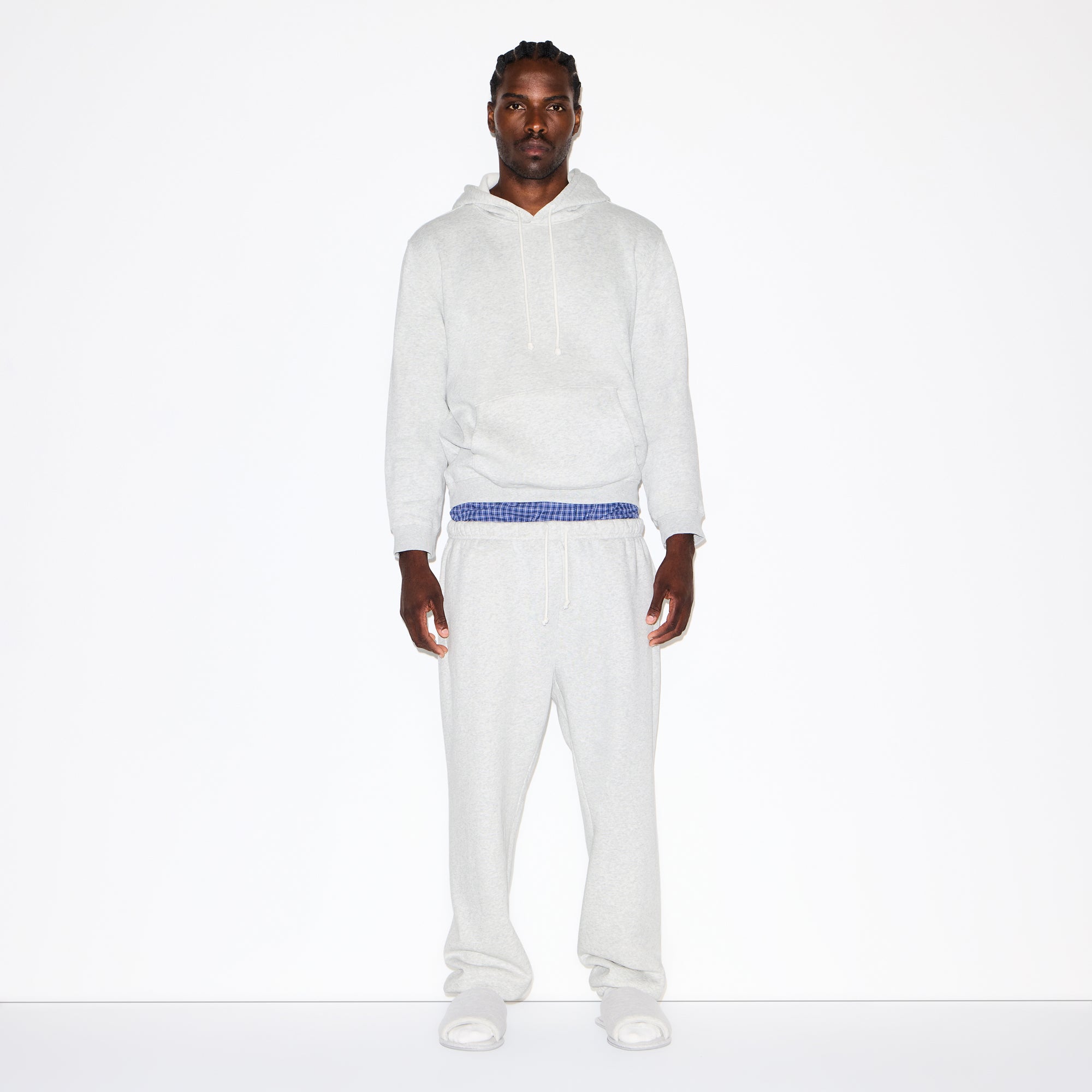 SKIMS FLEECE LOUNGE MENS CLASSIC HOODIE | LIGHT HEATHER GREY - Mind Türkiye