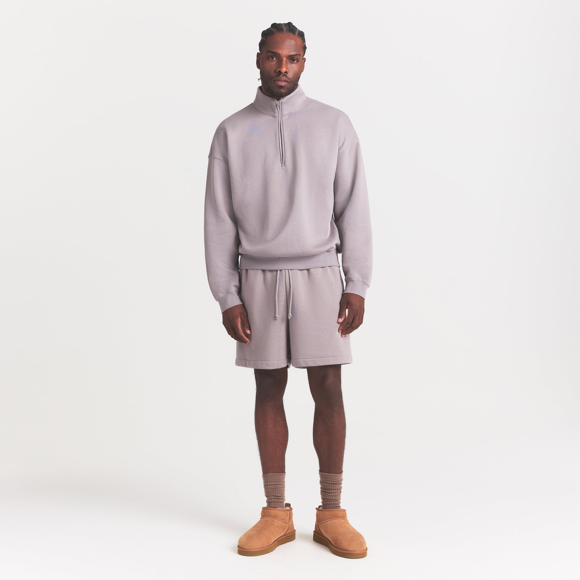 SKIMS FLEECE LOUNGE MENS RELAXED QUARTER ZIP | SHADOW - Mind Türkiye