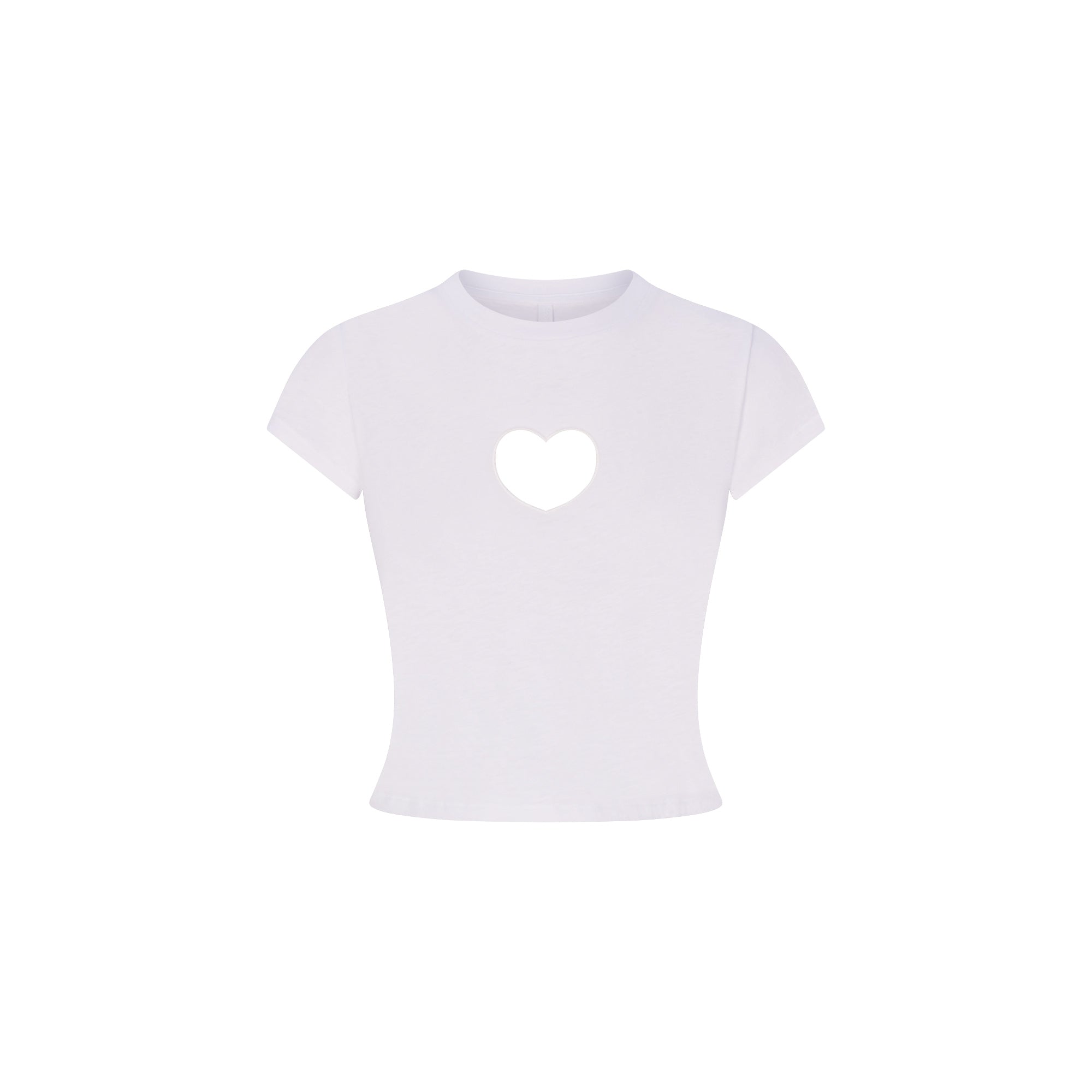 SKIMS WORN IN JERSEY HEART BABY TEE | SNOW