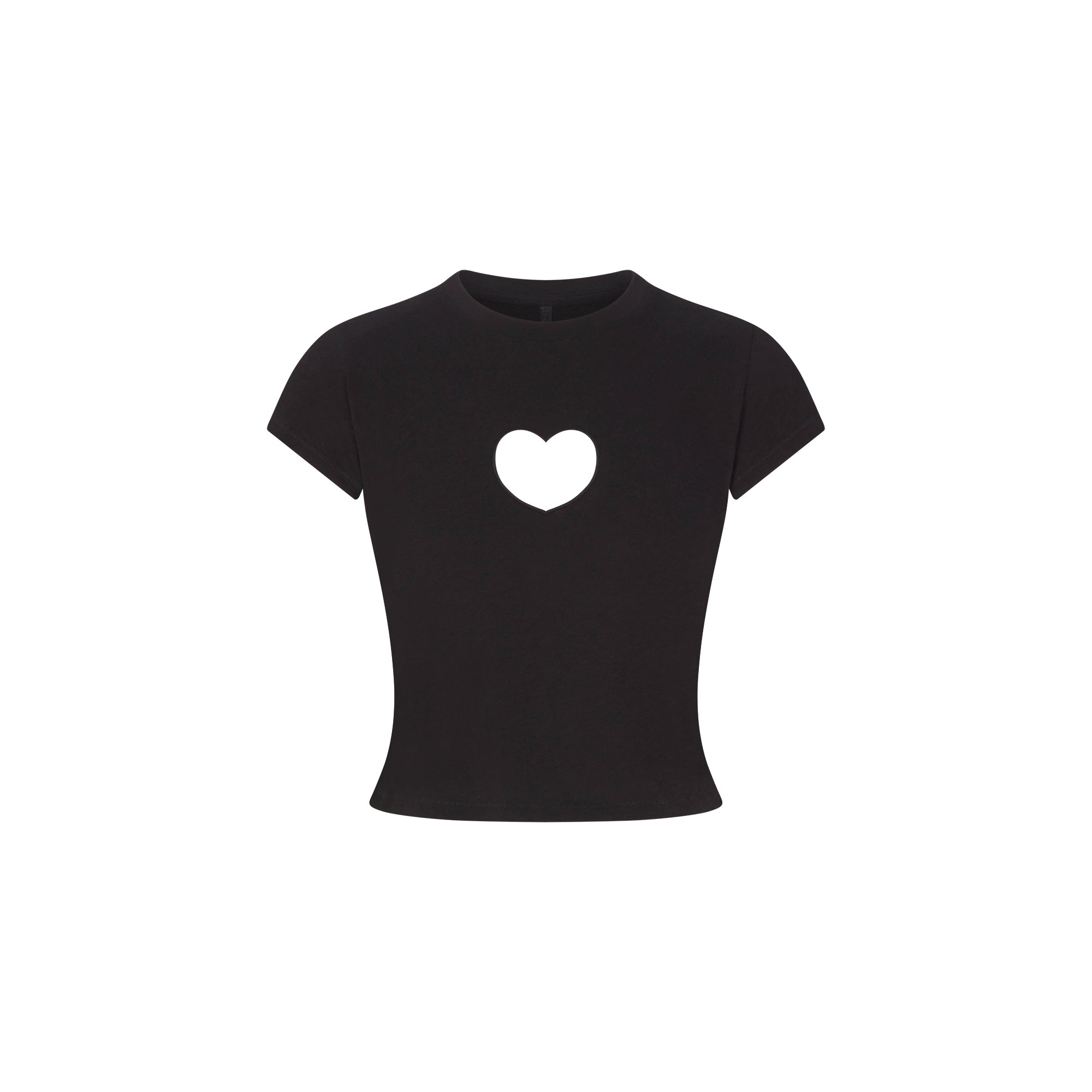 SKIMS WORN IN JERSEY HEART BABY TEE | WASHED ONYX