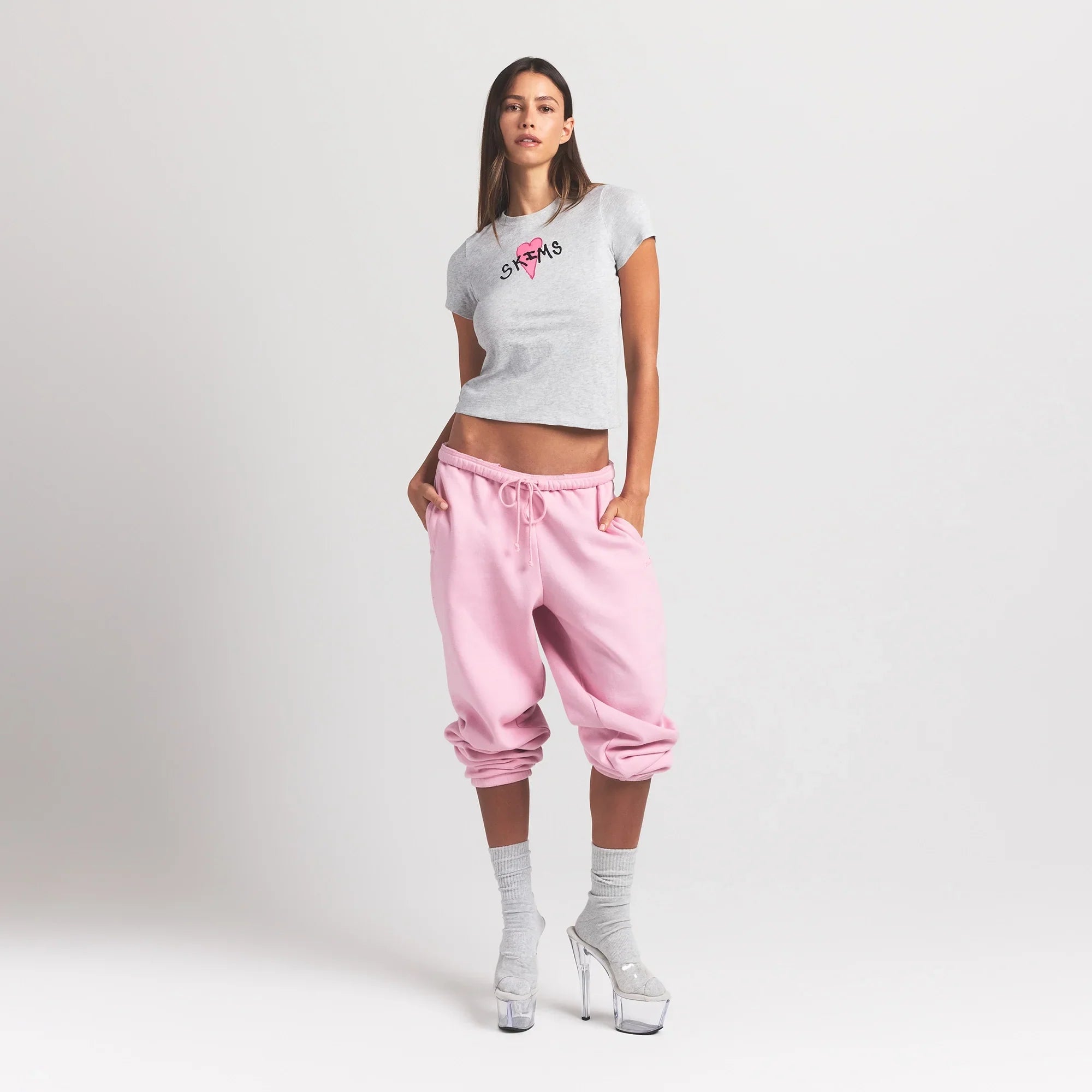 WORN IN JERSEY T-SHIRT | LIGHT HEATHER GREY SKIMS HEART - Mind Türkiye