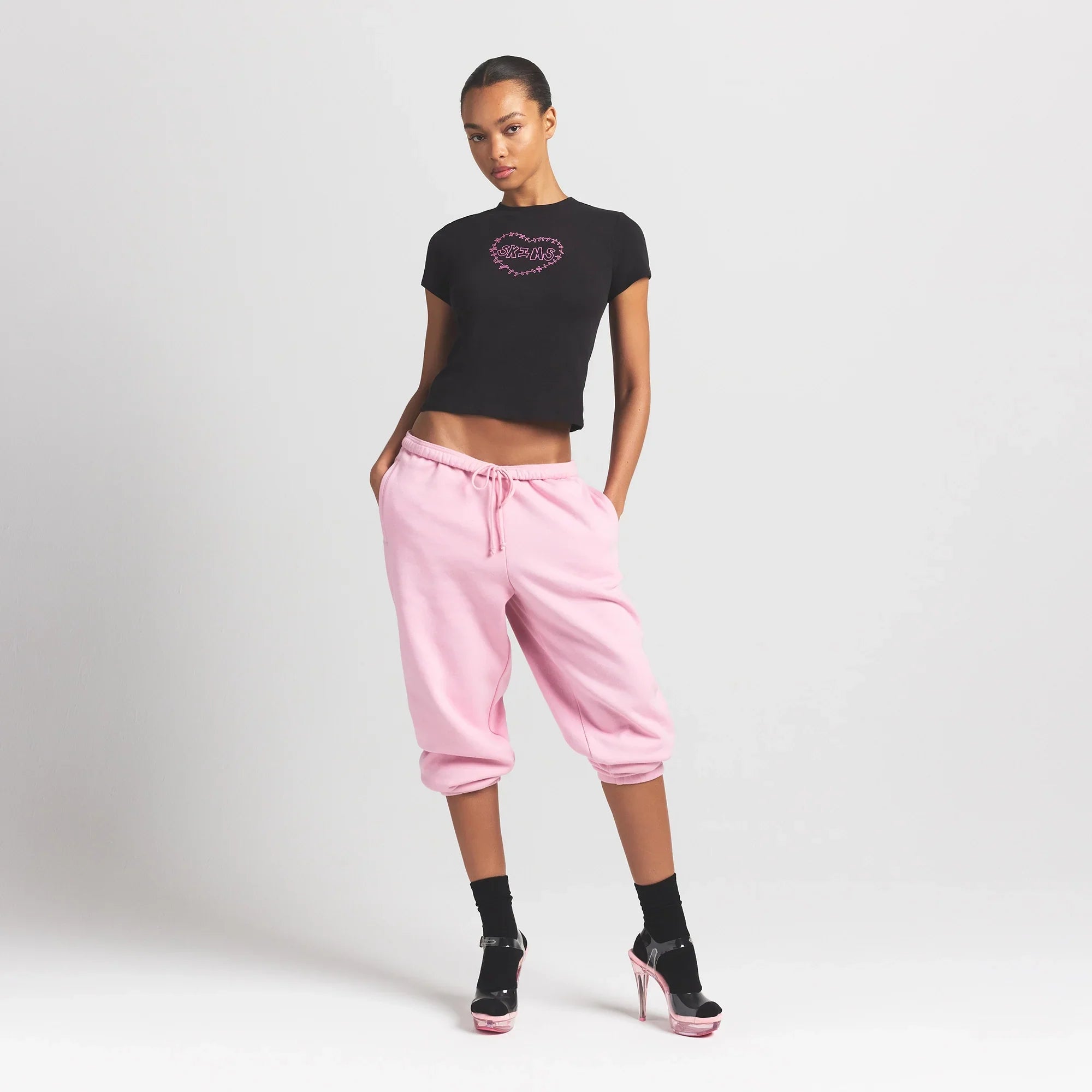 WORN IN JERSEY T-SHIRT | WASHED ONYX SKIMS HEART - Mind Türkiye