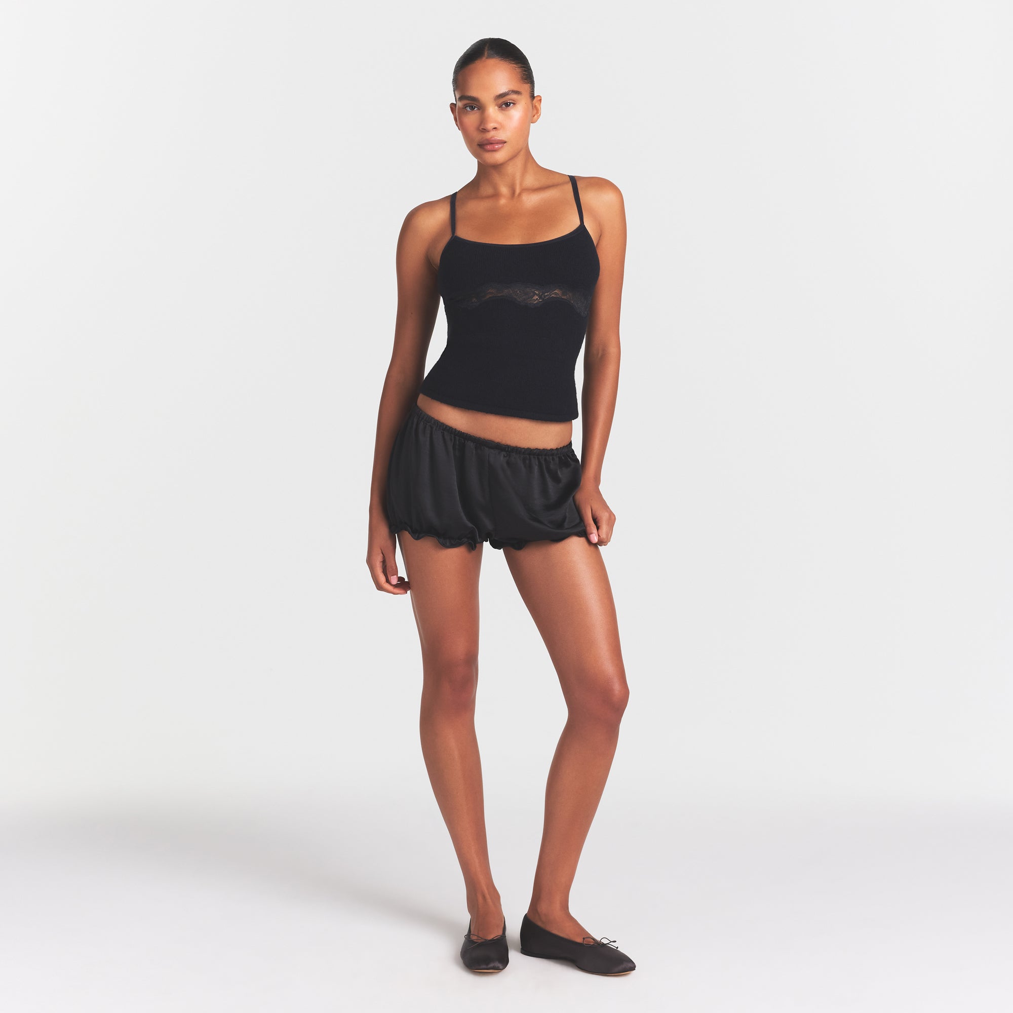 SKIMS LACE KNIT TANK | OBSIDIAN - Mind Türkiye