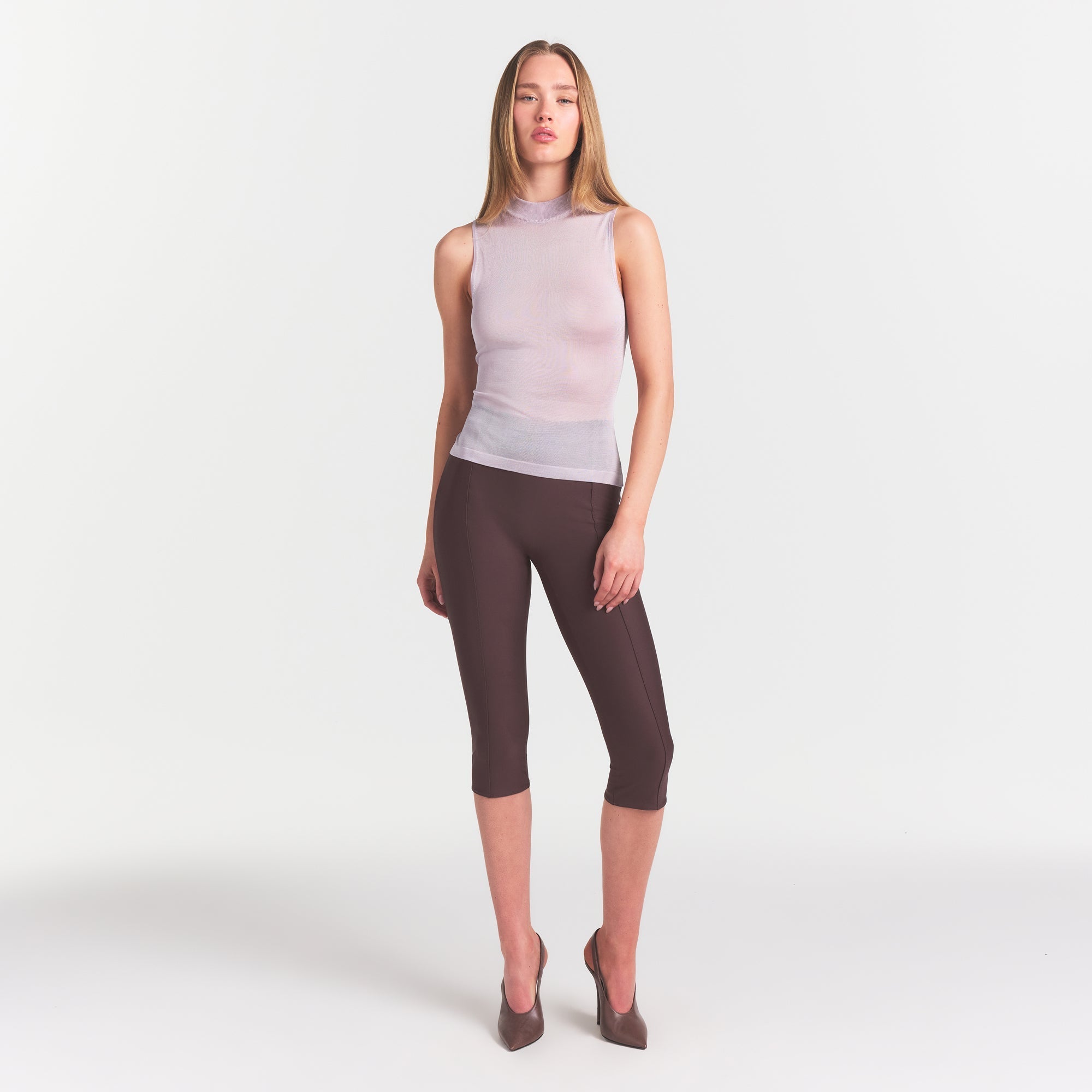 SKIMS SLINKY KNIT MOCK NECK TANK | IRIS MICA - Mind Türkiye