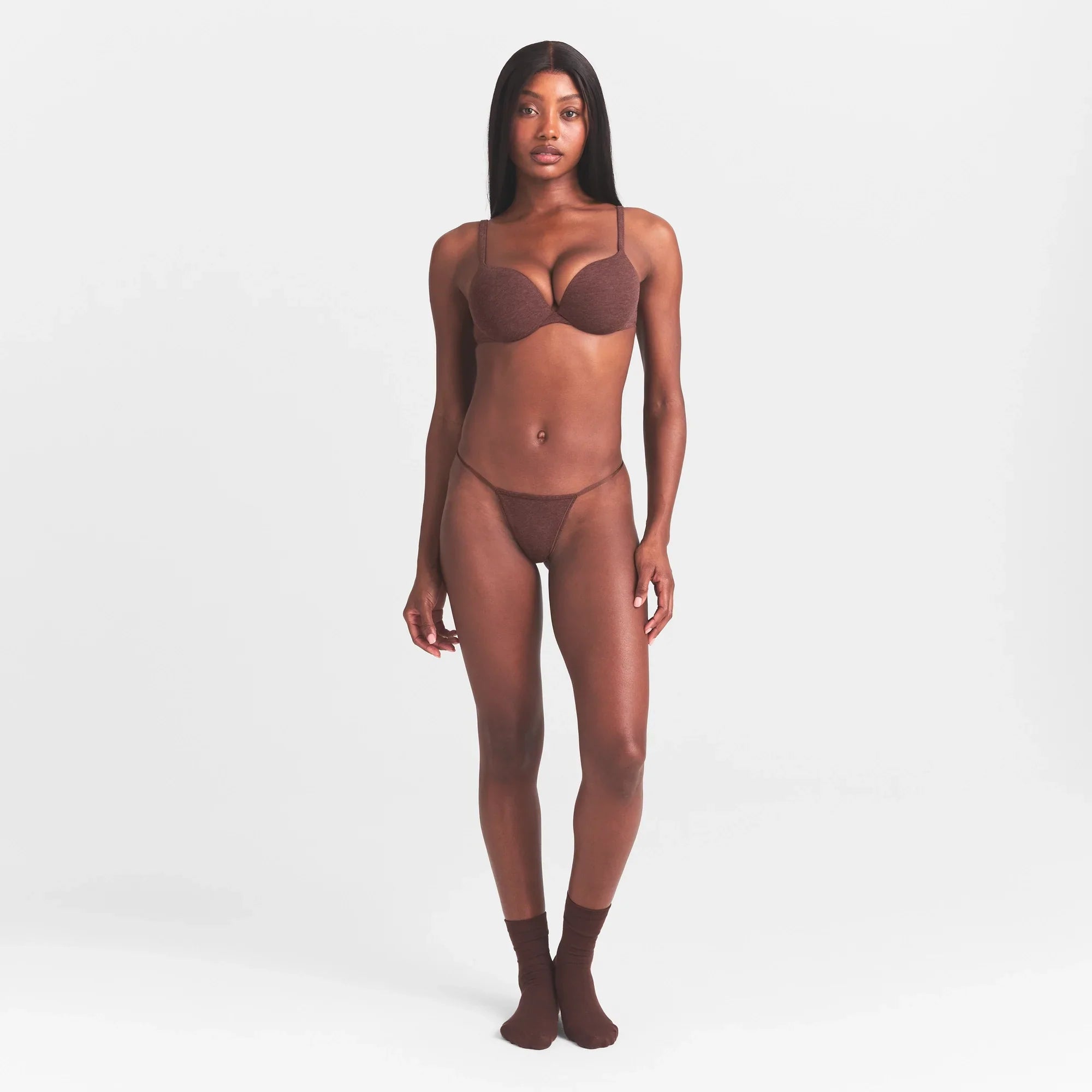 SKIMS EVERYDAY COTTON STRING THONG | COCOA HEATHER - Mind Türkiye
