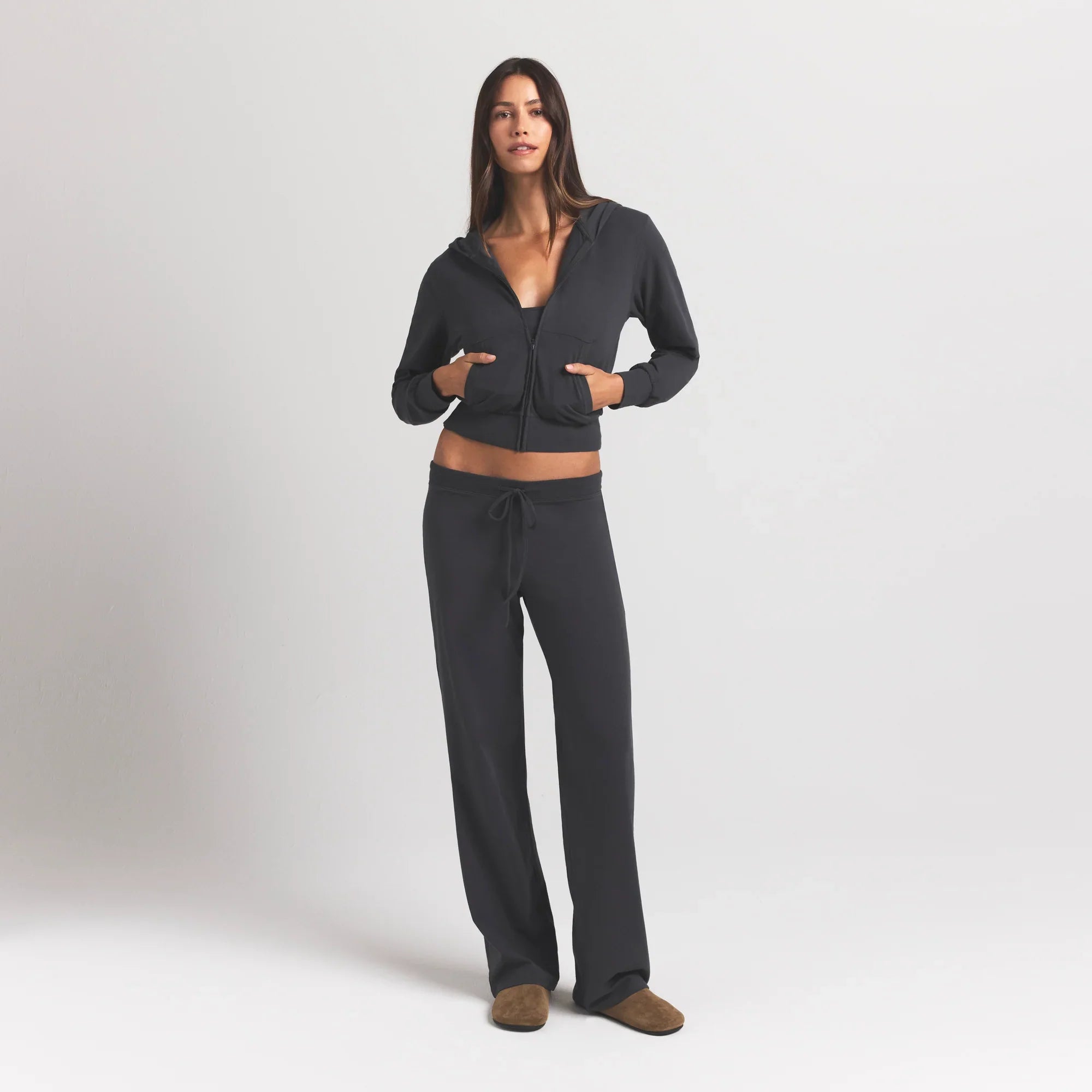 SKIMS COTTON JERSEY ZIP UP HOODIE | ASH - Mind Türkiye