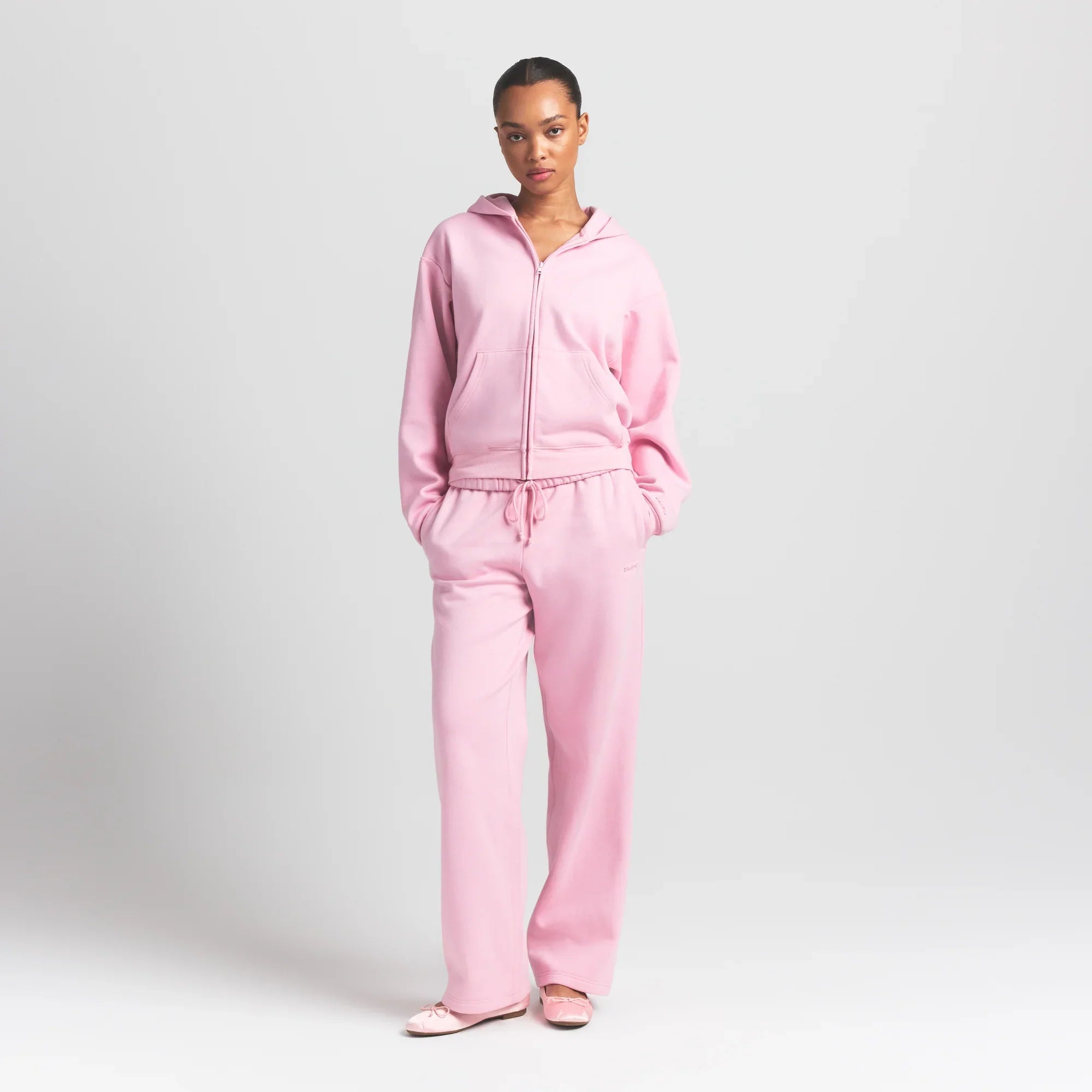 SKIMS COTTON FLEECE CLASSIC ZIP UP HOODIE | HALITE - Mind Türkiye