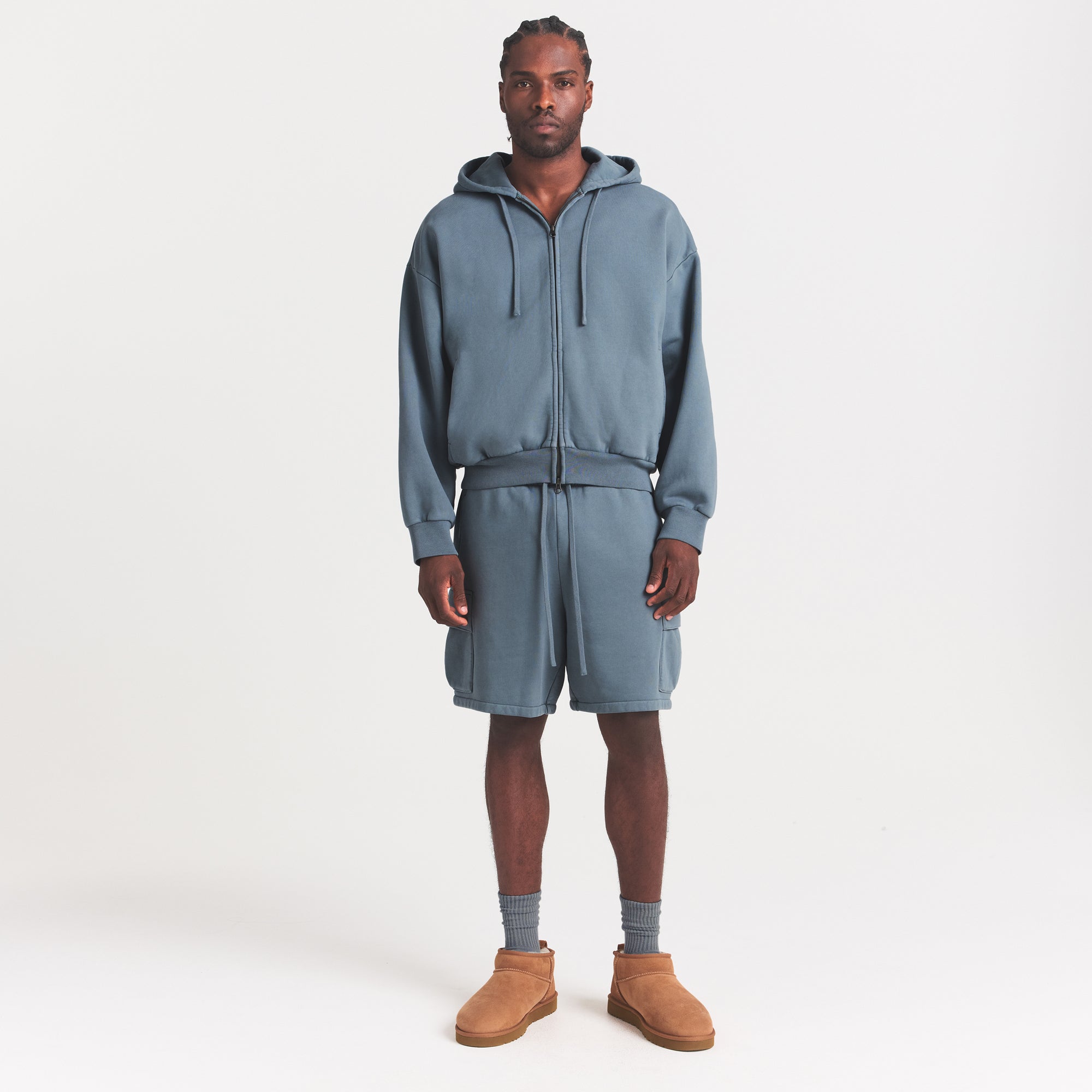 SKIMS HEAVYWEIGHT FLEECE MENS ZIP UP HOODIE | KYANITE - Mind Türkiye